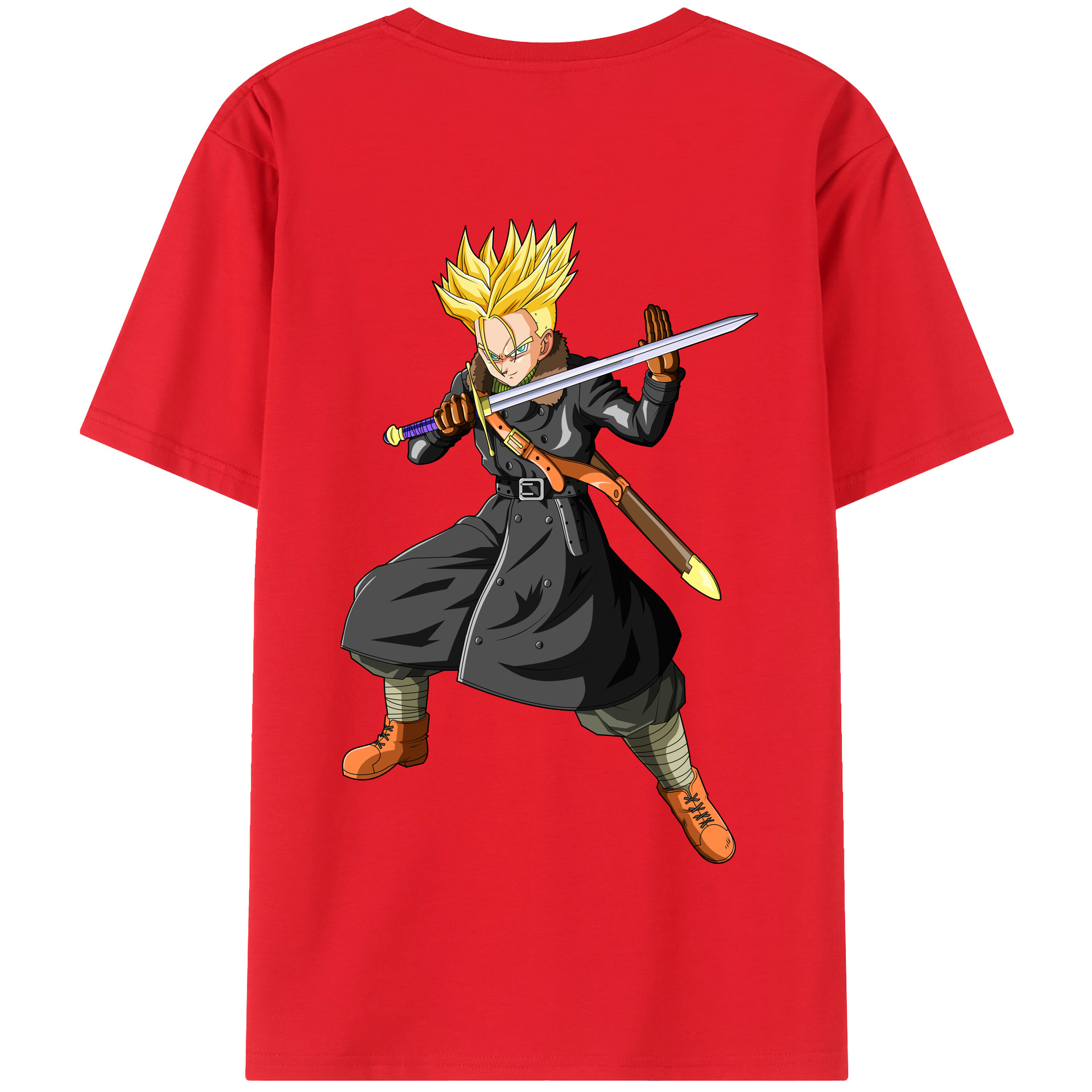 （画像用） ドラゴンボール トランクス（Torankusu）DRAGON BALL Trunks 綿100％半袖Tシャツ（背面プリント）