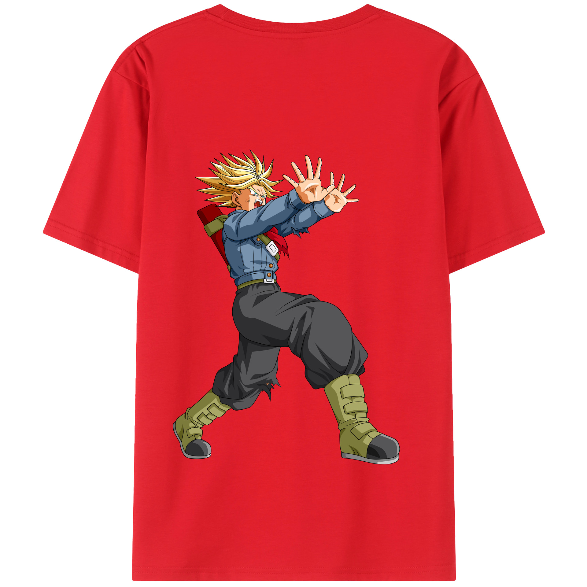 （画像用） ドラゴンボール トランクス（Torankusu）DRAGON BALL Trunks 綿100％半袖Tシャツ（背面プリント）