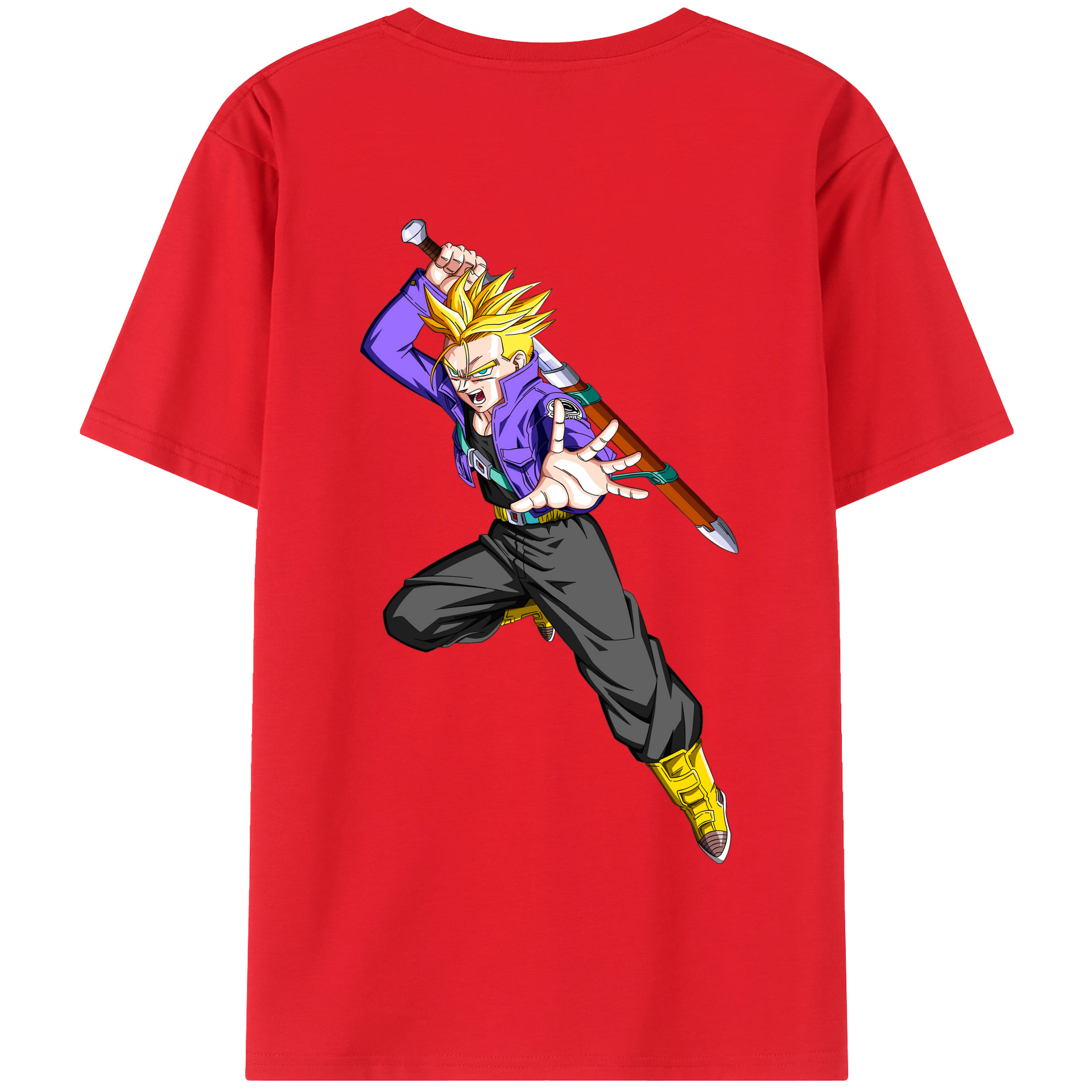 （画像用） ドラゴンボール トランクス（Torankusu）DRAGON BALL Trunks 綿100％半袖Tシャツ（背面プリント）