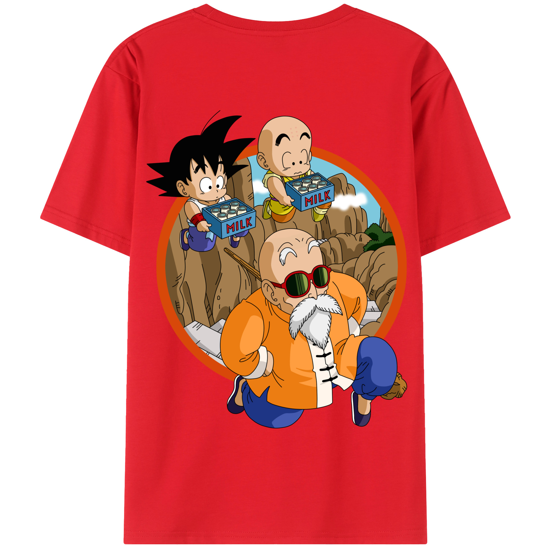 （画像用） ドラゴンボール 亀仙人（かめせんにん） DRAGON BALL Master Roshi Kame Sennin 綿100％半袖Tシャツ（背面プリント）