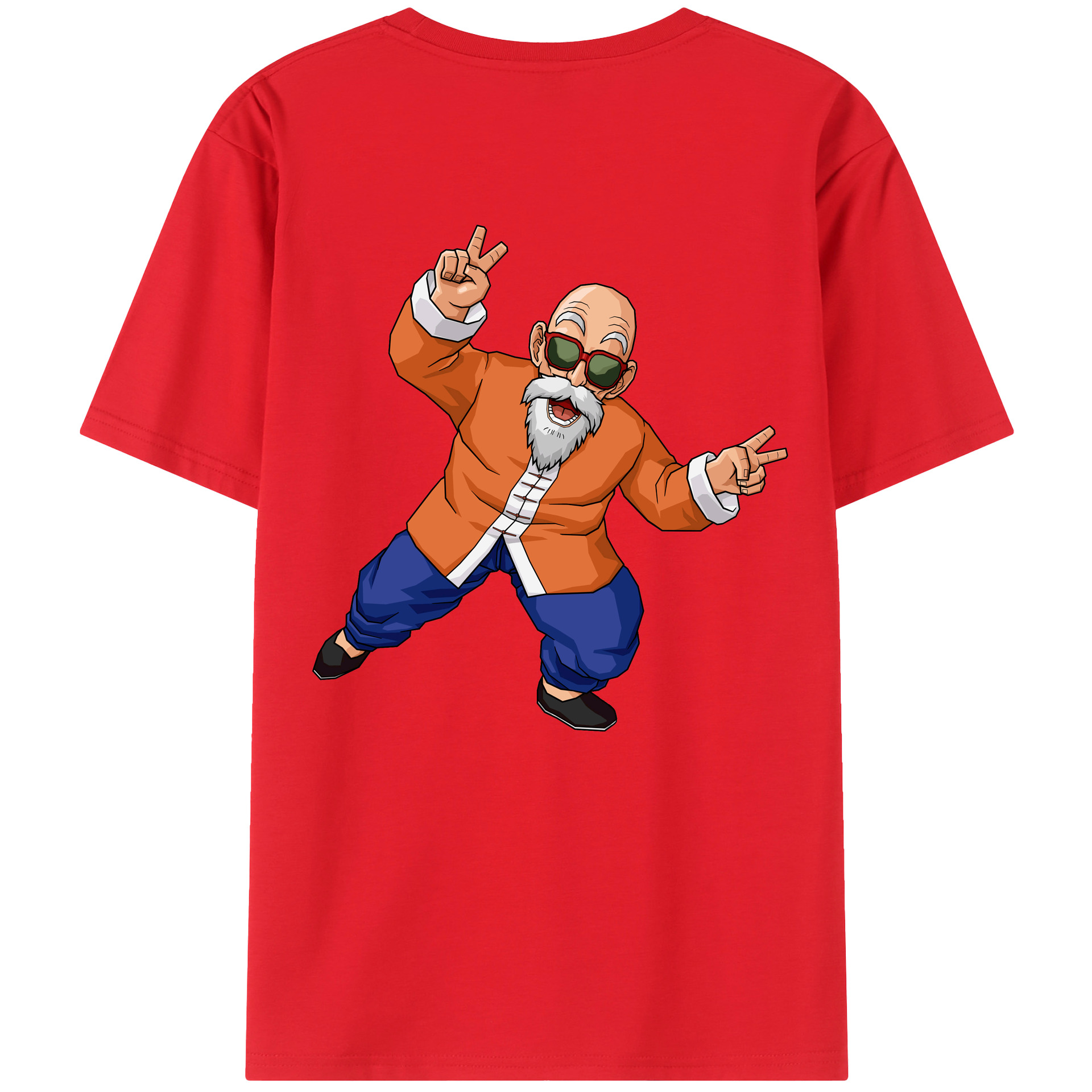 （画像用） ドラゴンボール 亀仙人（かめせんにん） DRAGON BALL Master Roshi Kame Sennin 綿100％半袖Tシャツ（背面プリント）