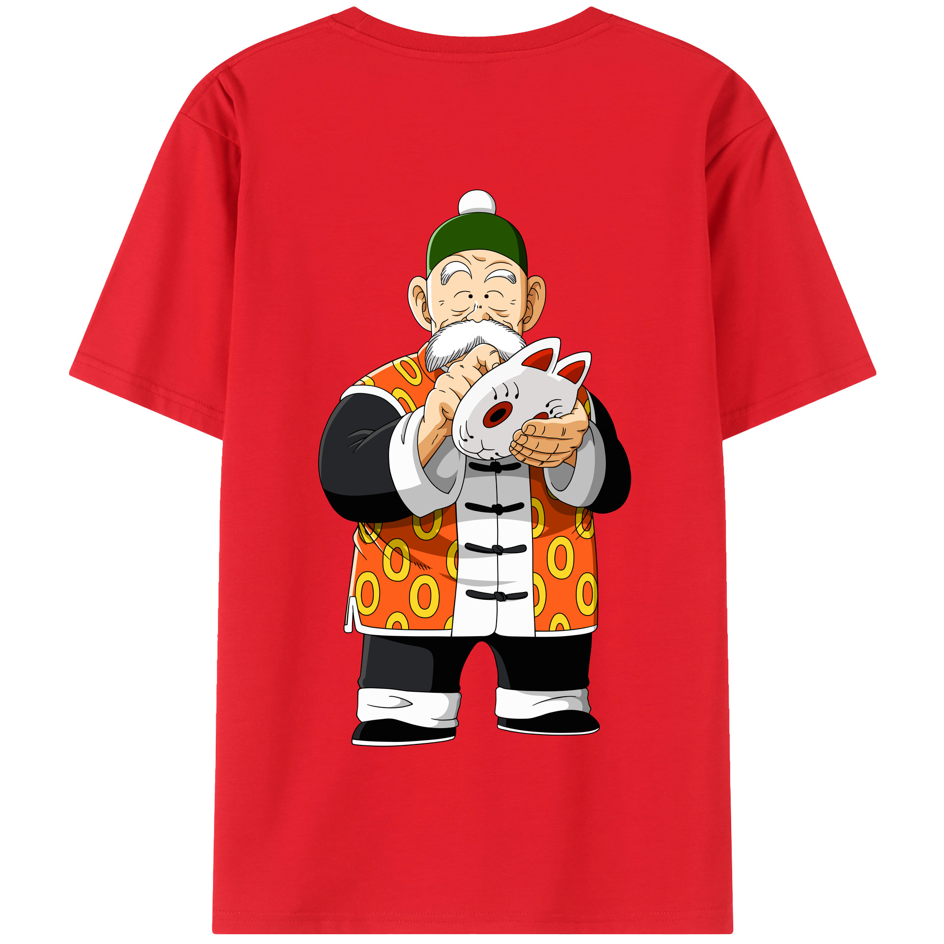 （画像用） ドラゴンボール 亀仙人（かめせんにん） DRAGON BALL Master Roshi Kame Sennin 綿100％半袖Tシャツ（背面プリント）