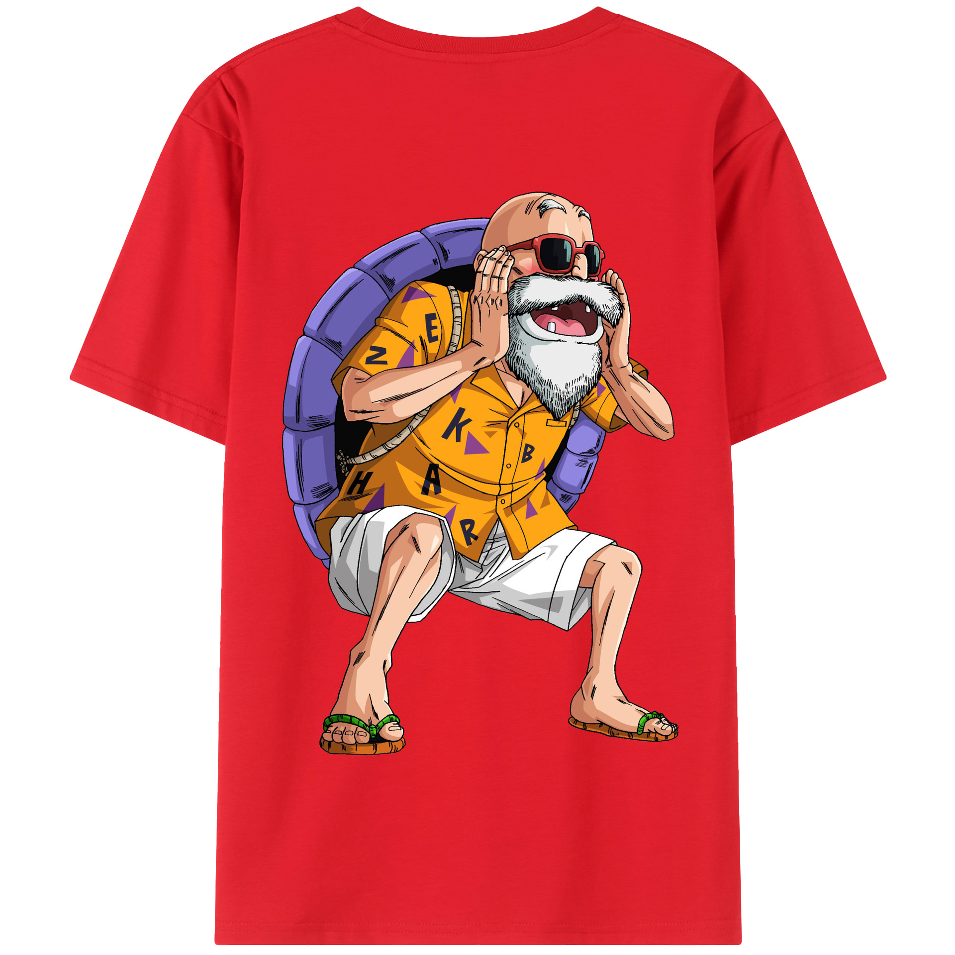 （画像用） ドラゴンボール 亀仙人（かめせんにん） DRAGON BALL Master Roshi Kame Sennin 綿100％半袖Tシャツ（背面プリント）
