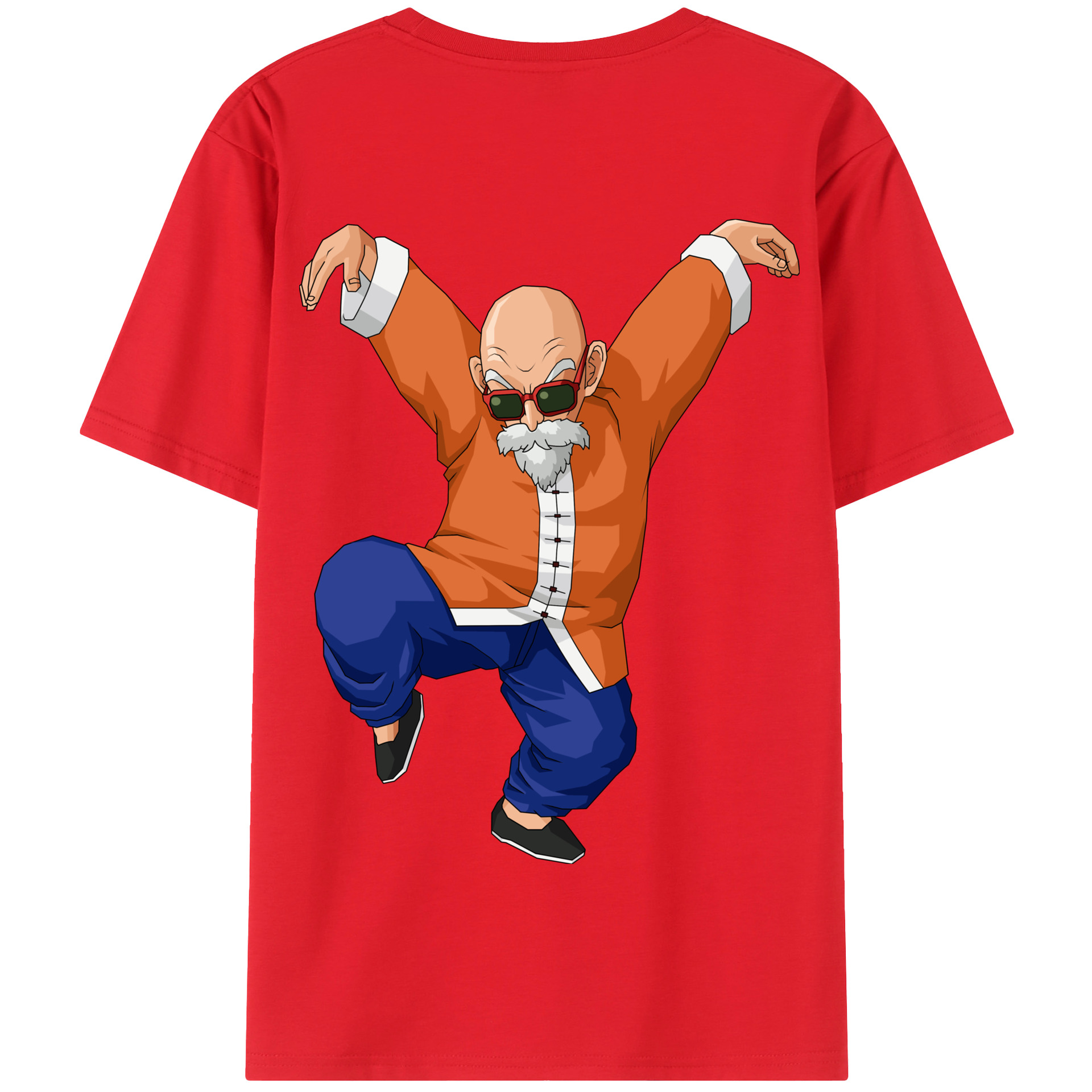 （画像用） ドラゴンボール 亀仙人（かめせんにん） DRAGON BALL Master Roshi Kame Sennin 綿100％半袖Tシャツ（背面プリント）