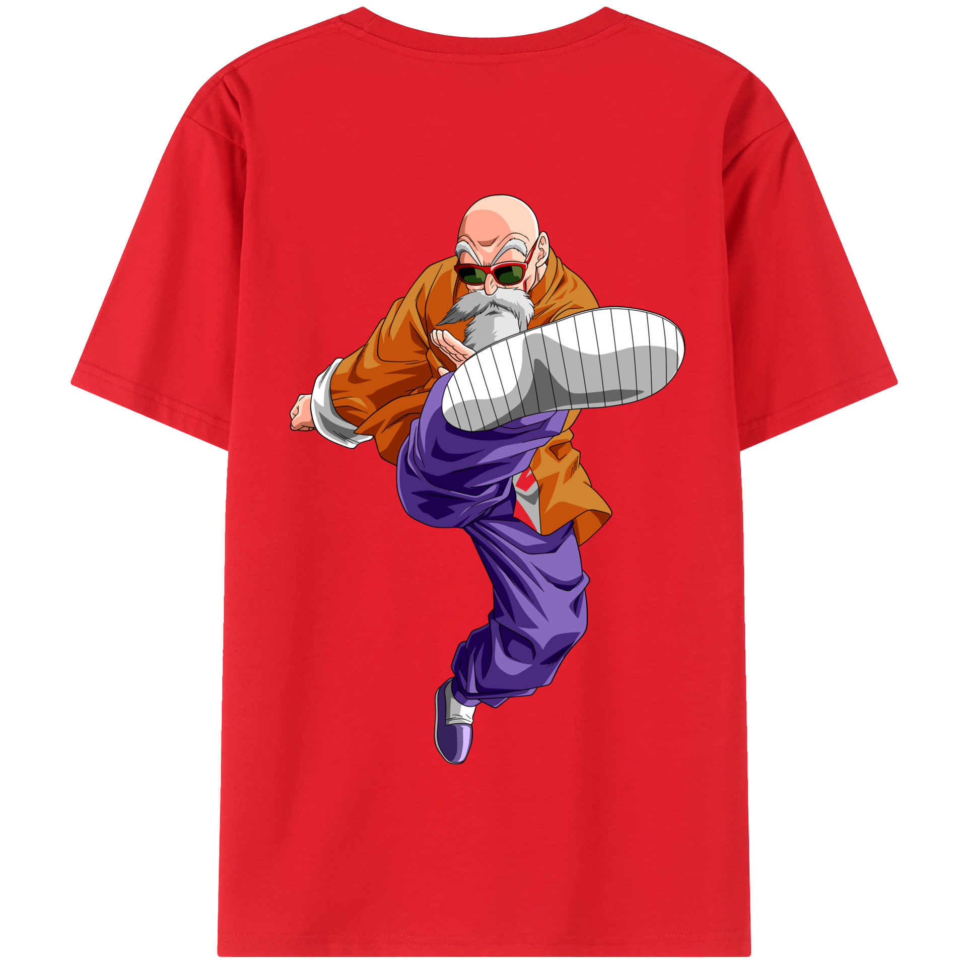 （画像用） ドラゴンボール 亀仙人（かめせんにん） DRAGON BALL Master Roshi Kame Sennin 綿100％半袖Tシャツ（背面プリント）