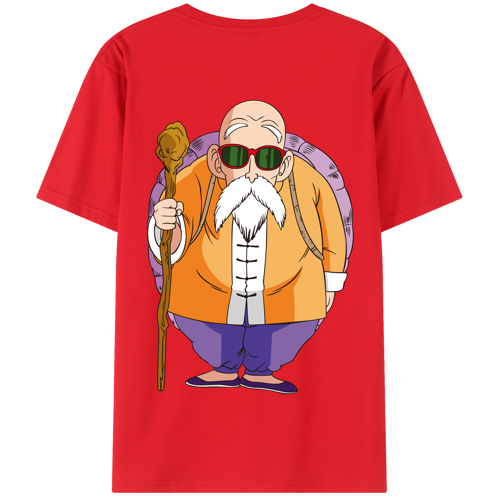 （画像用） ドラゴンボール 亀仙人（かめせんにん） DRAGON BALL Master Roshi Kame Sennin 綿100％半袖Tシャツ（背面プリント）