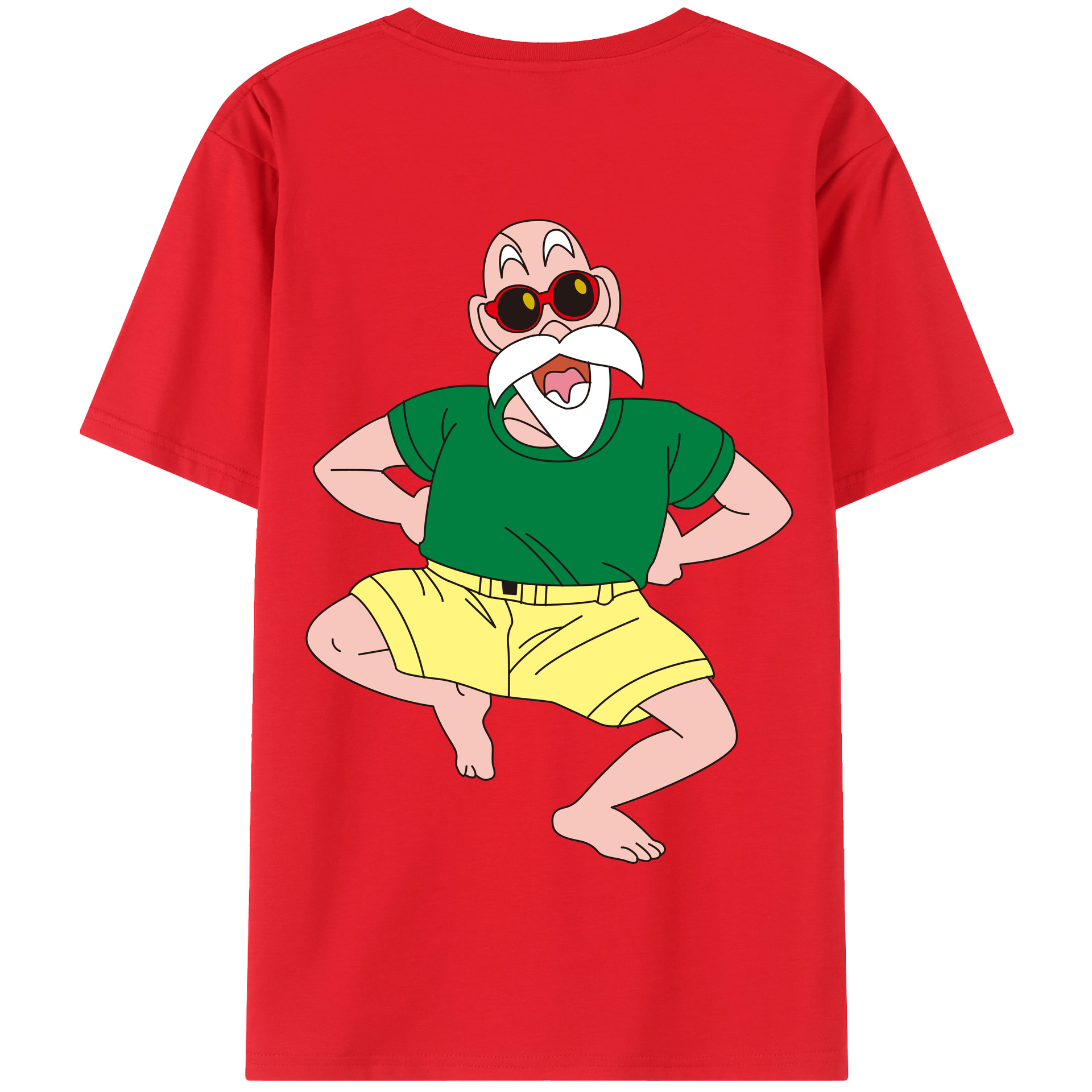 （画像用） ドラゴンボール 亀仙人（かめせんにん） DRAGON BALL Master Roshi Kame Sennin 綿100％半袖Tシャツ（背面プリント）