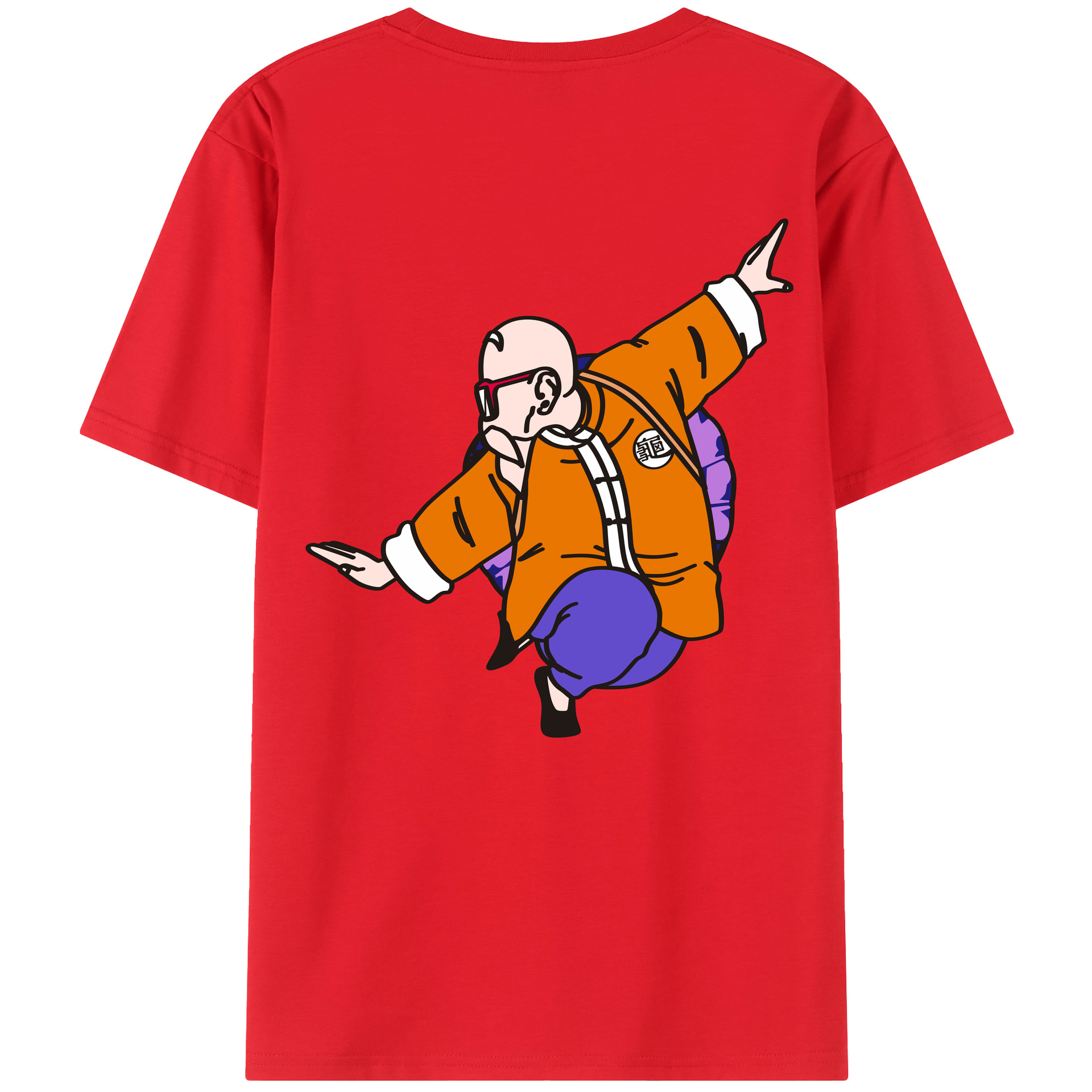 （画像用） ドラゴンボール 亀仙人（かめせんにん） DRAGON BALL Master Roshi Kame Sennin 綿100％半袖Tシャツ（背面プリント）