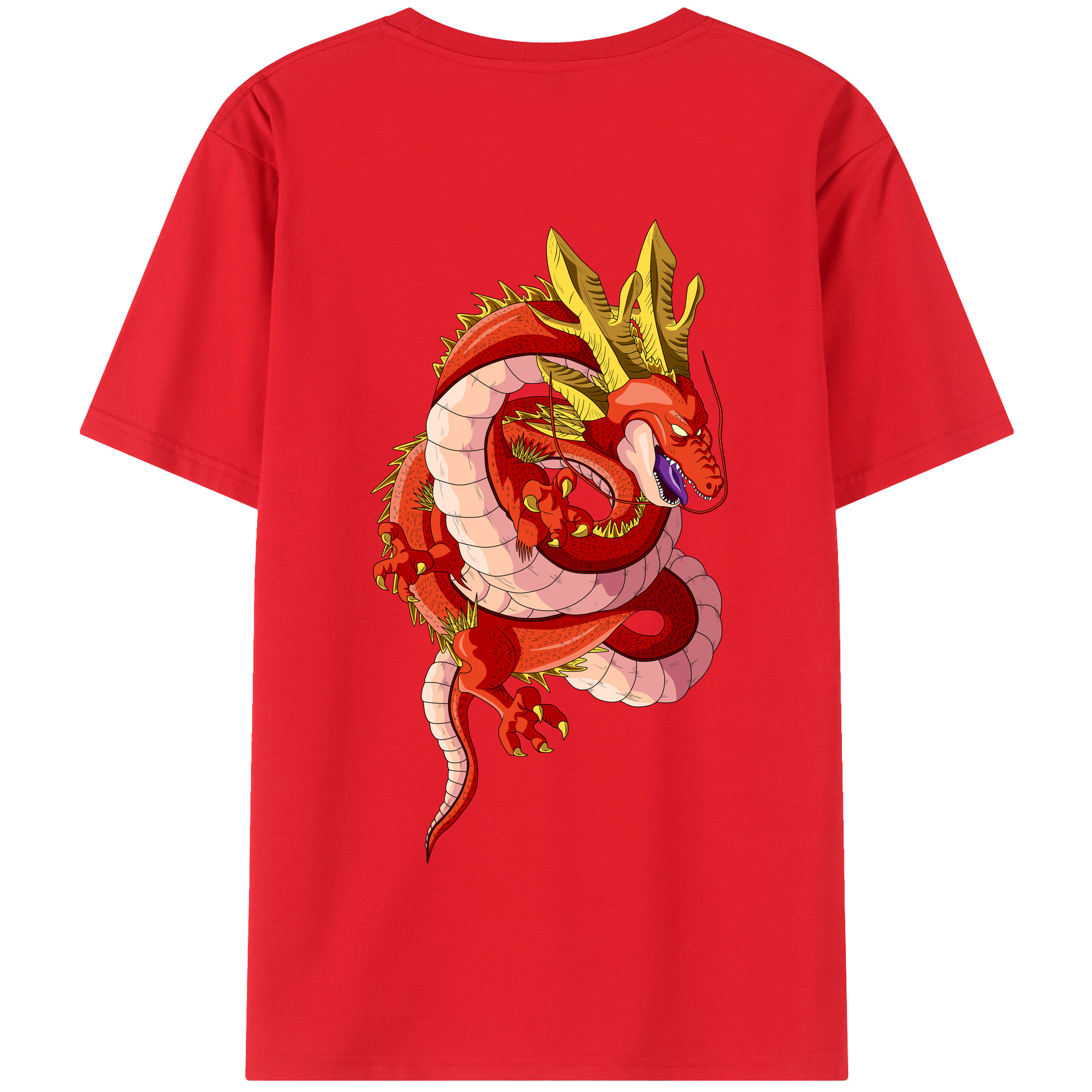 （画像用） ドラゴンボール 神龍 シェンロン DRAGON BALL Shenron 綿100％半袖Tシャツ（背面プリント）