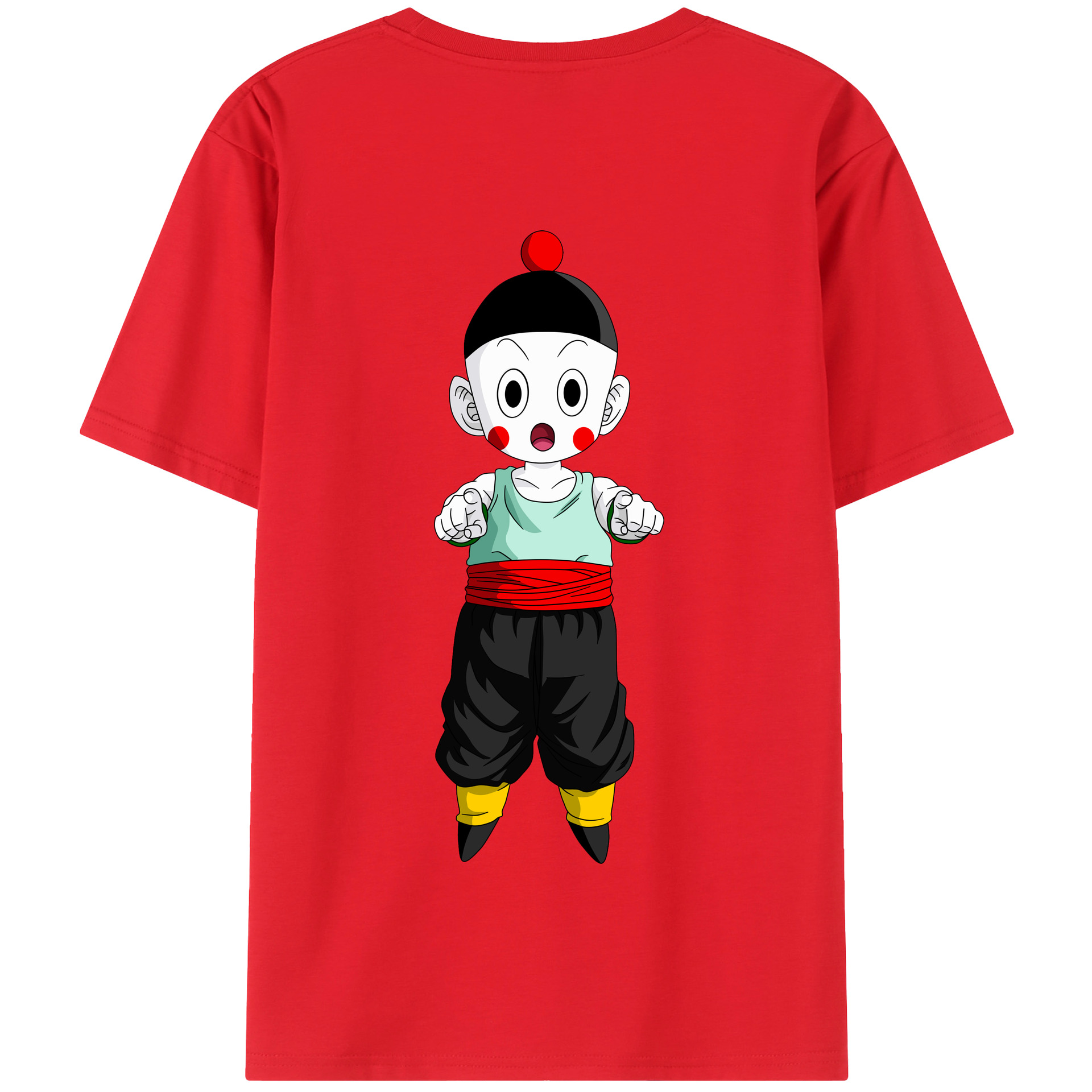（画像用） ドラゴンボール 餃子（チャオズ）DRAGON BALL Chaoz 綿100％半袖Tシャツ（背面プリント）