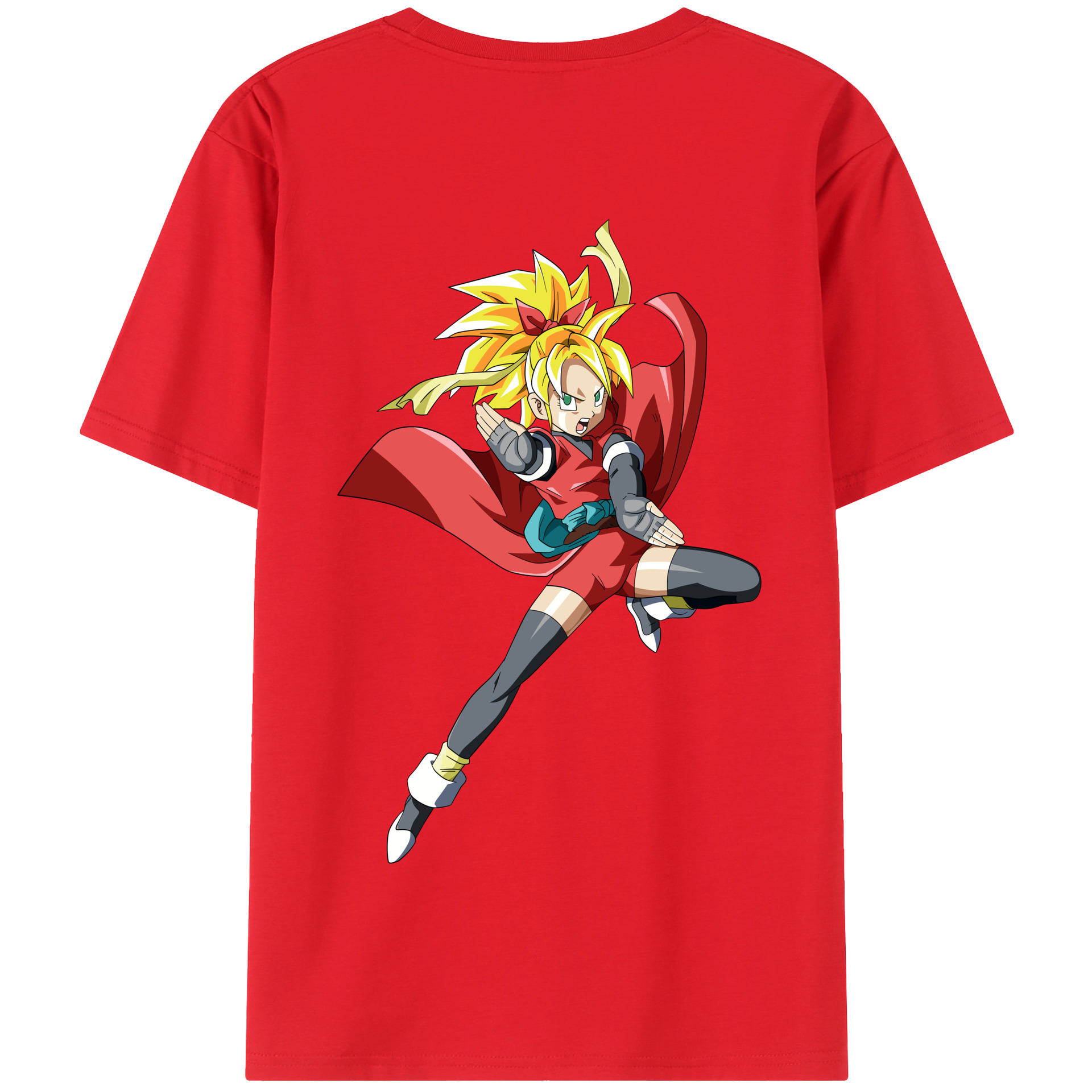 （画像用） ドラゴンボール カリフラ DRAGON BALL Caulifla 綿100％半袖Tシャツ（背面プリント）