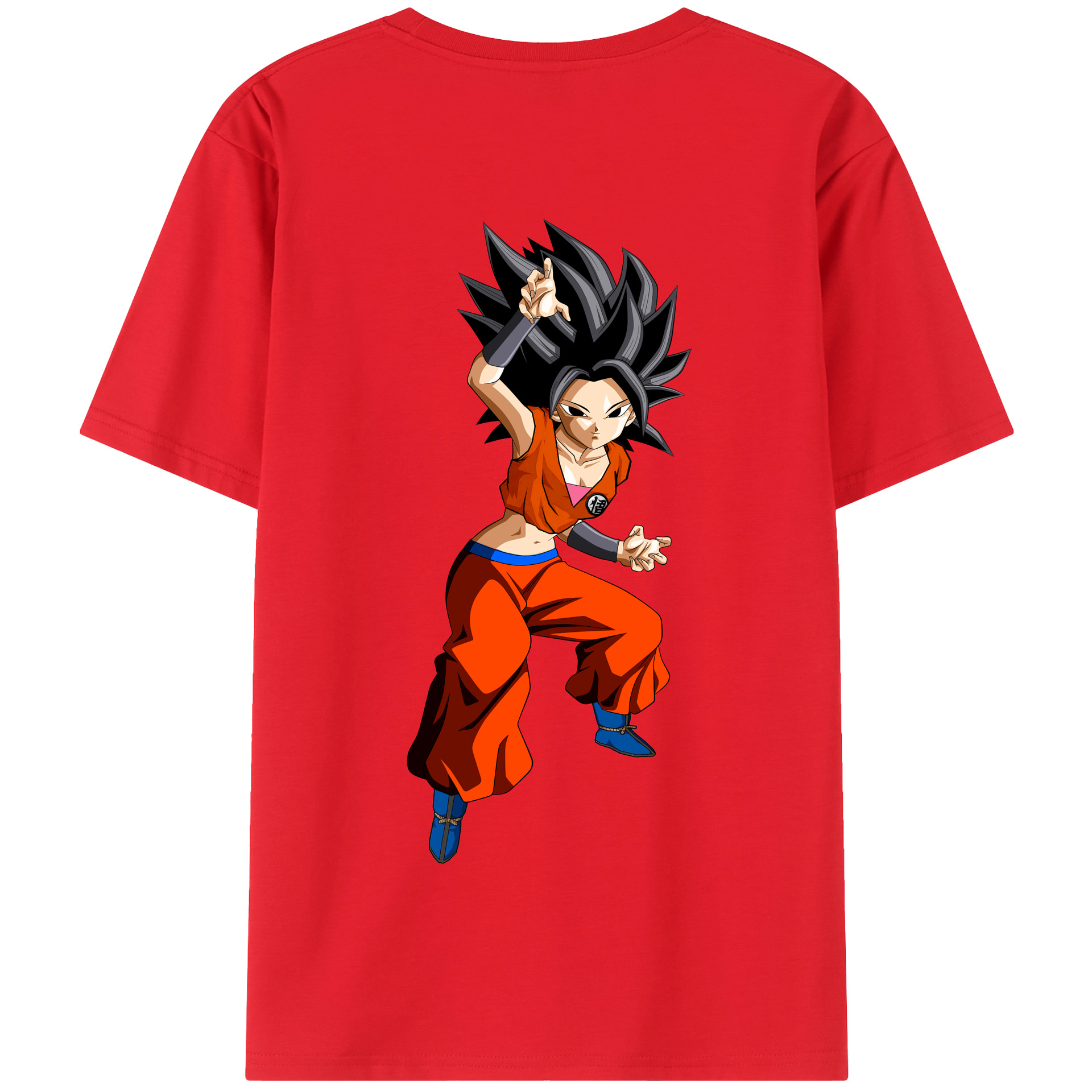 （画像用） ドラゴンボール カリフラ DRAGON BALL Caulifla 綿100％半袖Tシャツ（背面プリント）