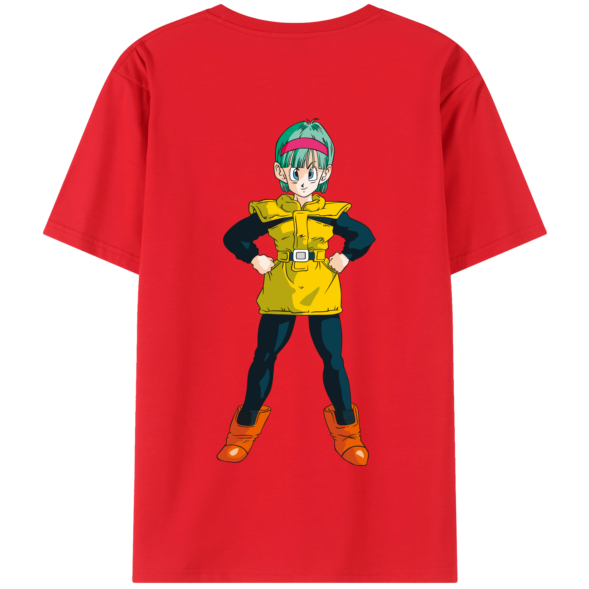 （画像用） ドラゴンボール ブルマ DRAGON BALL Bulma 綿100％半袖Tシャツ（背面プリント）