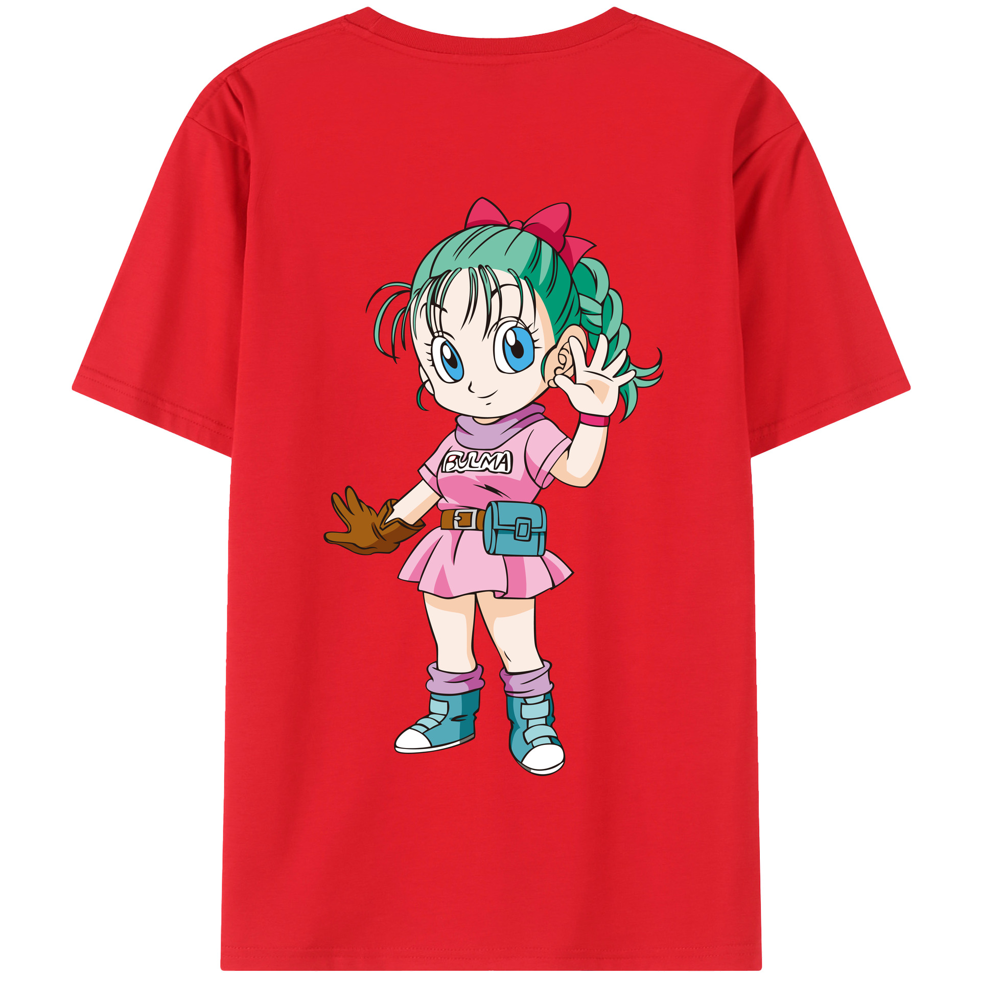 （画像用） ドラゴンボール ブルマ DRAGON BALL Bulma 綿100％半袖Tシャツ（背面プリント）