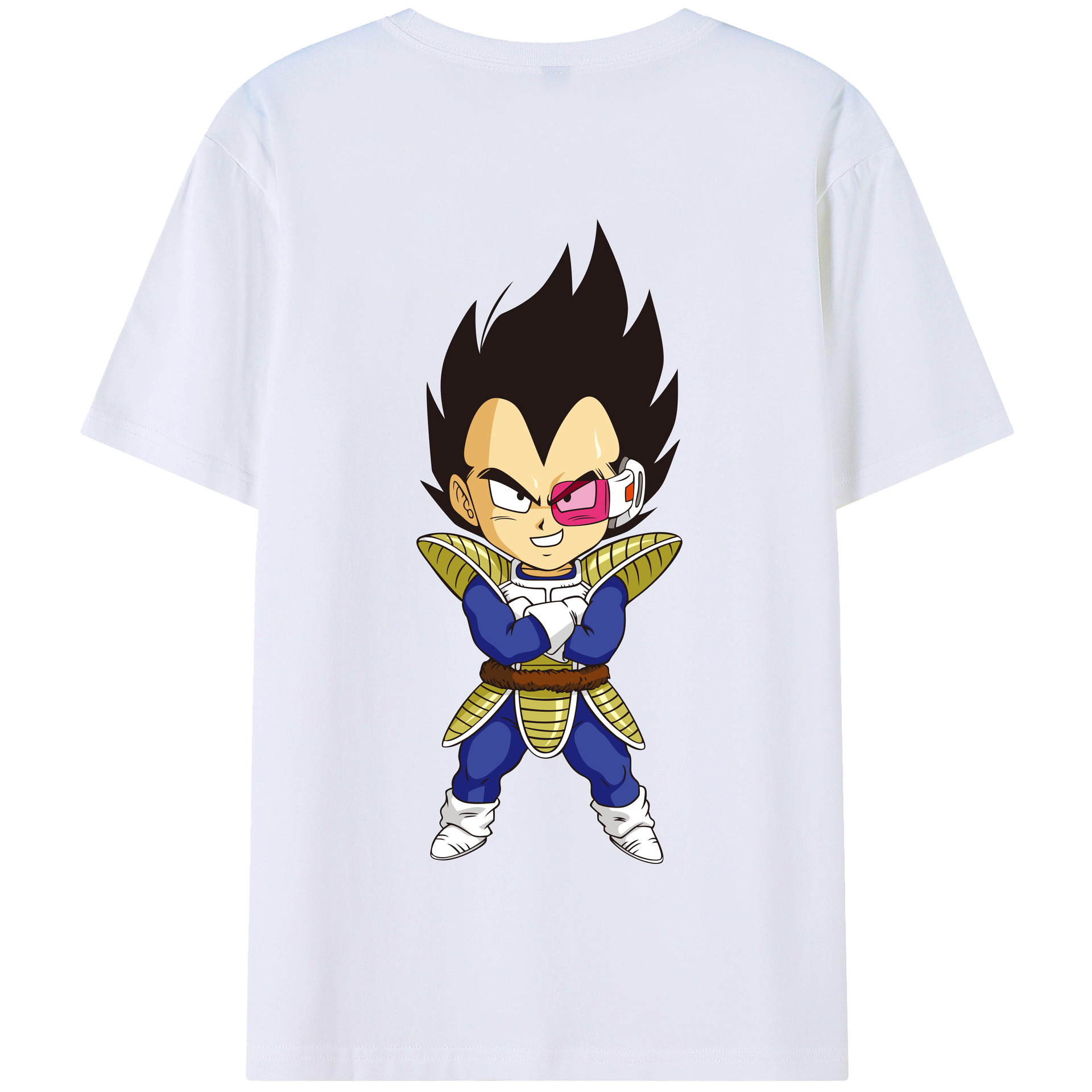 （画像用） ドラゴンボール ベジータ四世（Bejīta Yonsei）DRAGON BALL Vegeta IV 綿100％半袖Tシャツ（背面プリント）