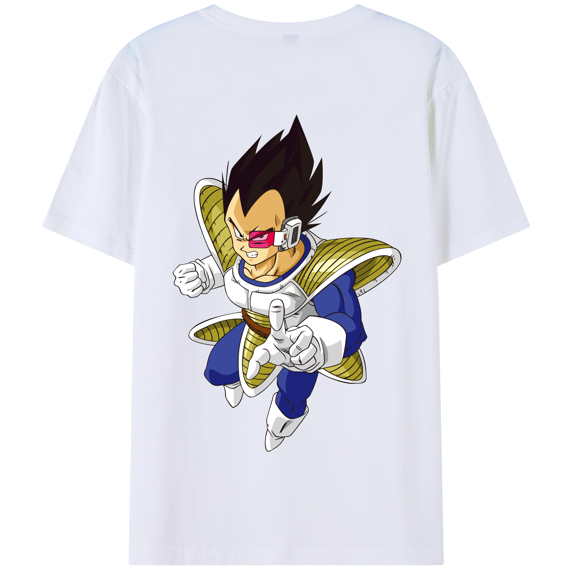 （画像用） ドラゴンボール ベジータ四世（Bejīta Yonsei）DRAGON BALL Vegeta IV 綿100％半袖Tシャツ（背面プリント）