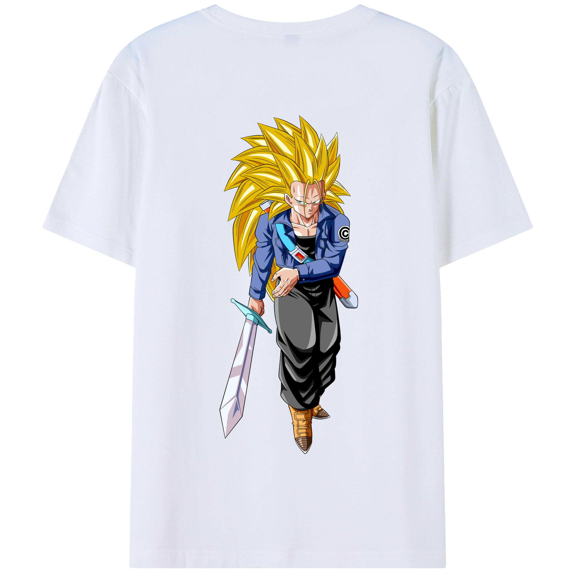 （画像用） ドラゴンボール トランクス（Torankusu）DRAGON BALL Trunks 綿100％半袖Tシャツ（背面プリント）