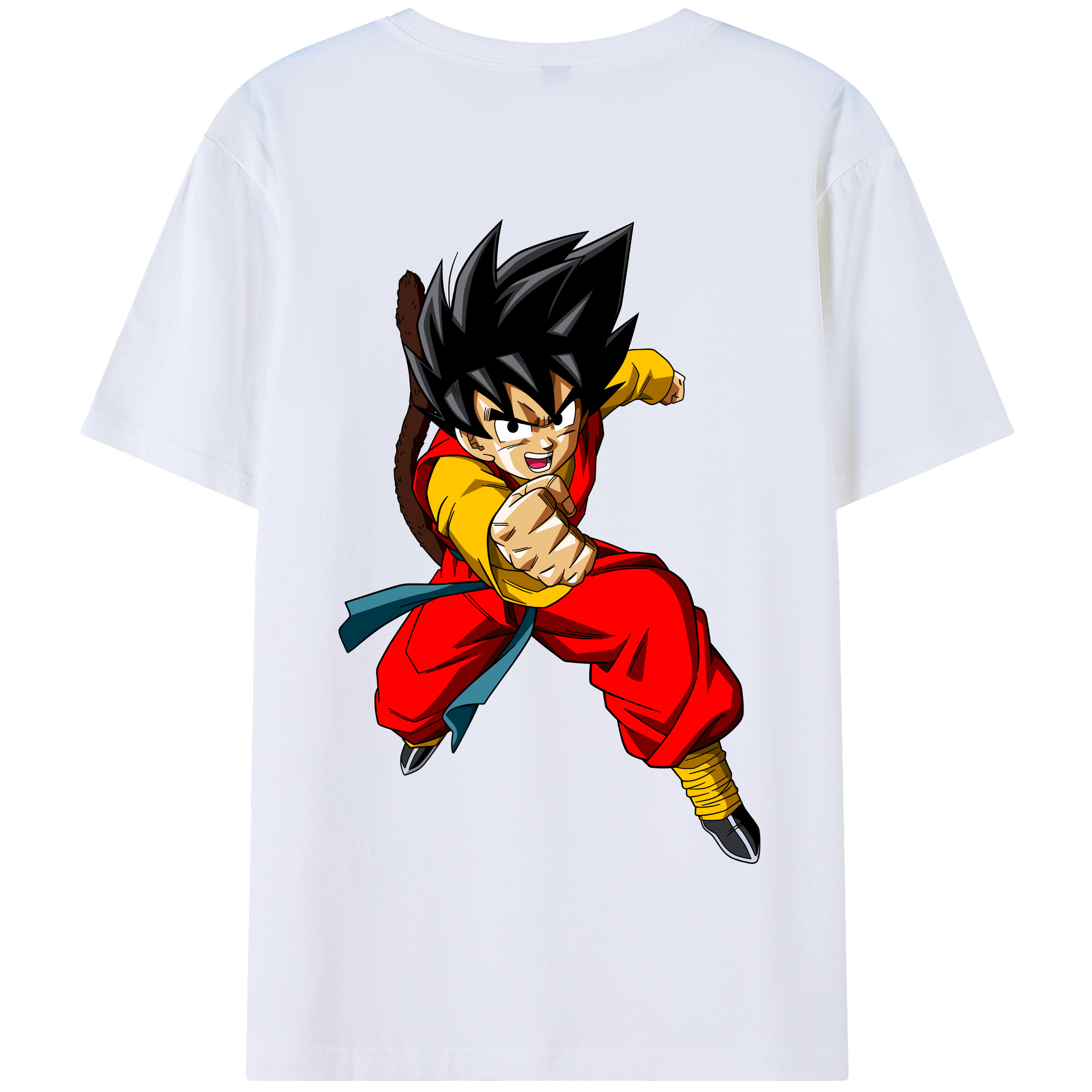 （画像用） ドラゴンボール 孫悟空（そん ごくう）Son Goku カカロット DRAGON BALL Kakarotto 綿100％半袖Tシャツ（背面プリント）