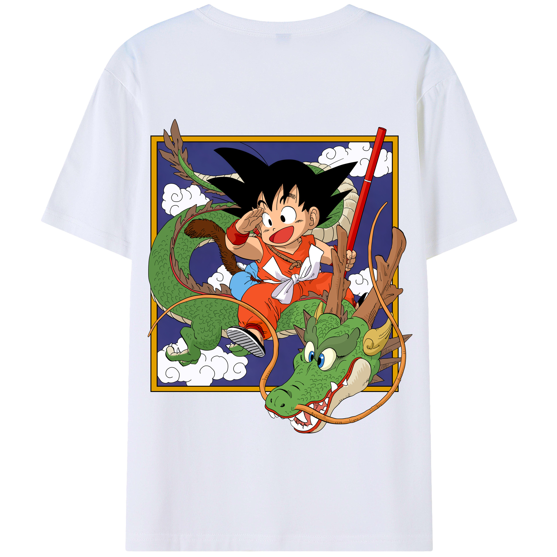 （画像用） ドラゴンボール 孫悟空（そん ごくう）Son Goku カカロット DRAGON BALL Kakarotto 綿100％半袖Tシャツ（背面プリント）