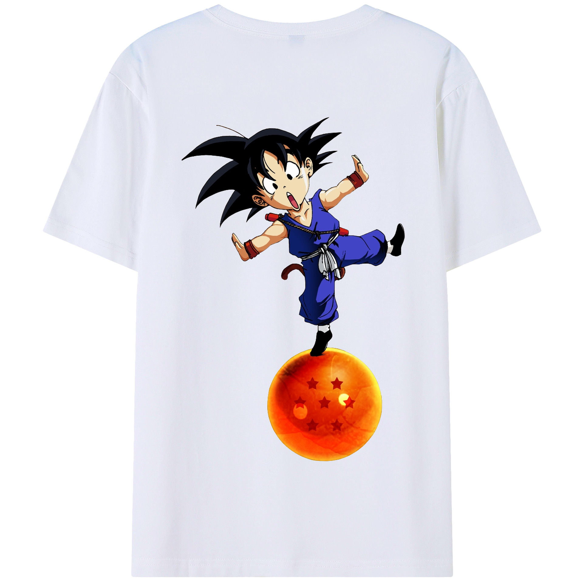 （画像用） ドラゴンボール 孫悟空（そん ごくう）Son Goku カカロット DRAGON BALL Kakarotto 綿100％半袖Tシャツ（背面プリント）