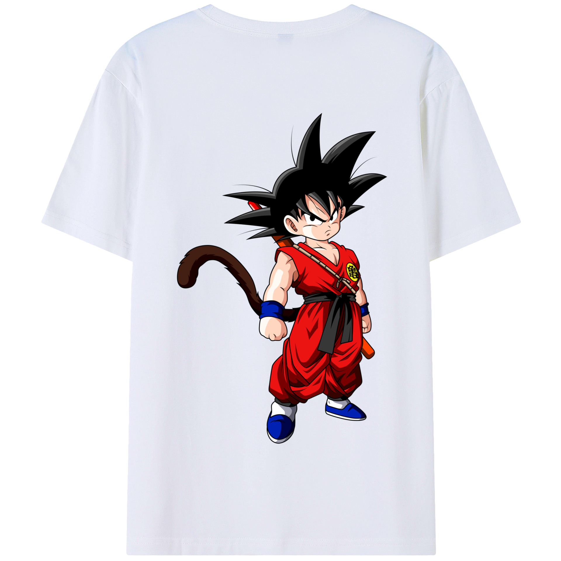 （画像用） ドラゴンボール 孫悟空（そん ごくう）Son Goku カカロット DRAGON BALL Kakarotto 綿100％半袖Tシャツ（背面プリント）