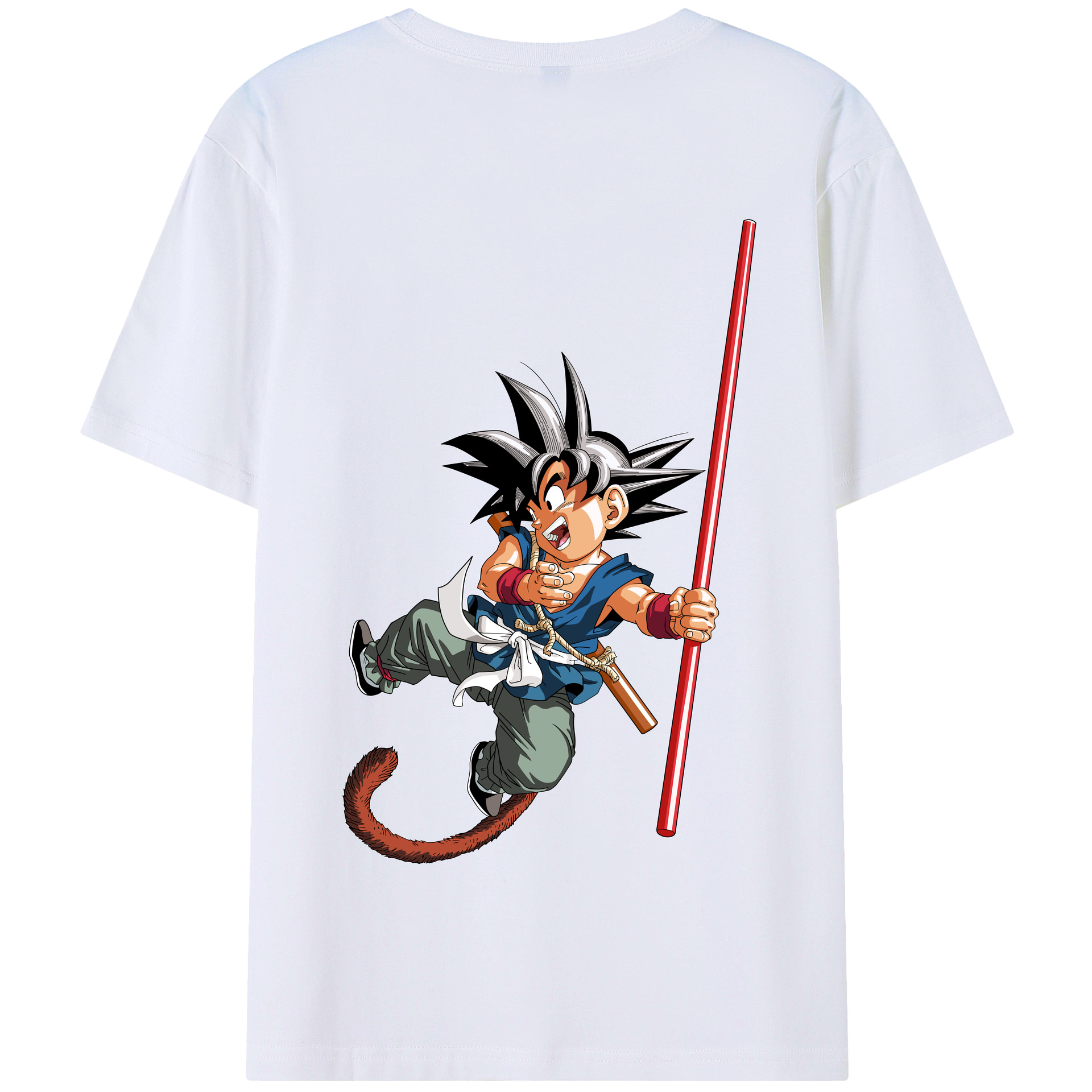 （画像用） ドラゴンボール 孫悟空（そん ごくう）Son Goku カカロット DRAGON BALL Kakarotto 綿100％半袖Tシャツ（背面プリント）