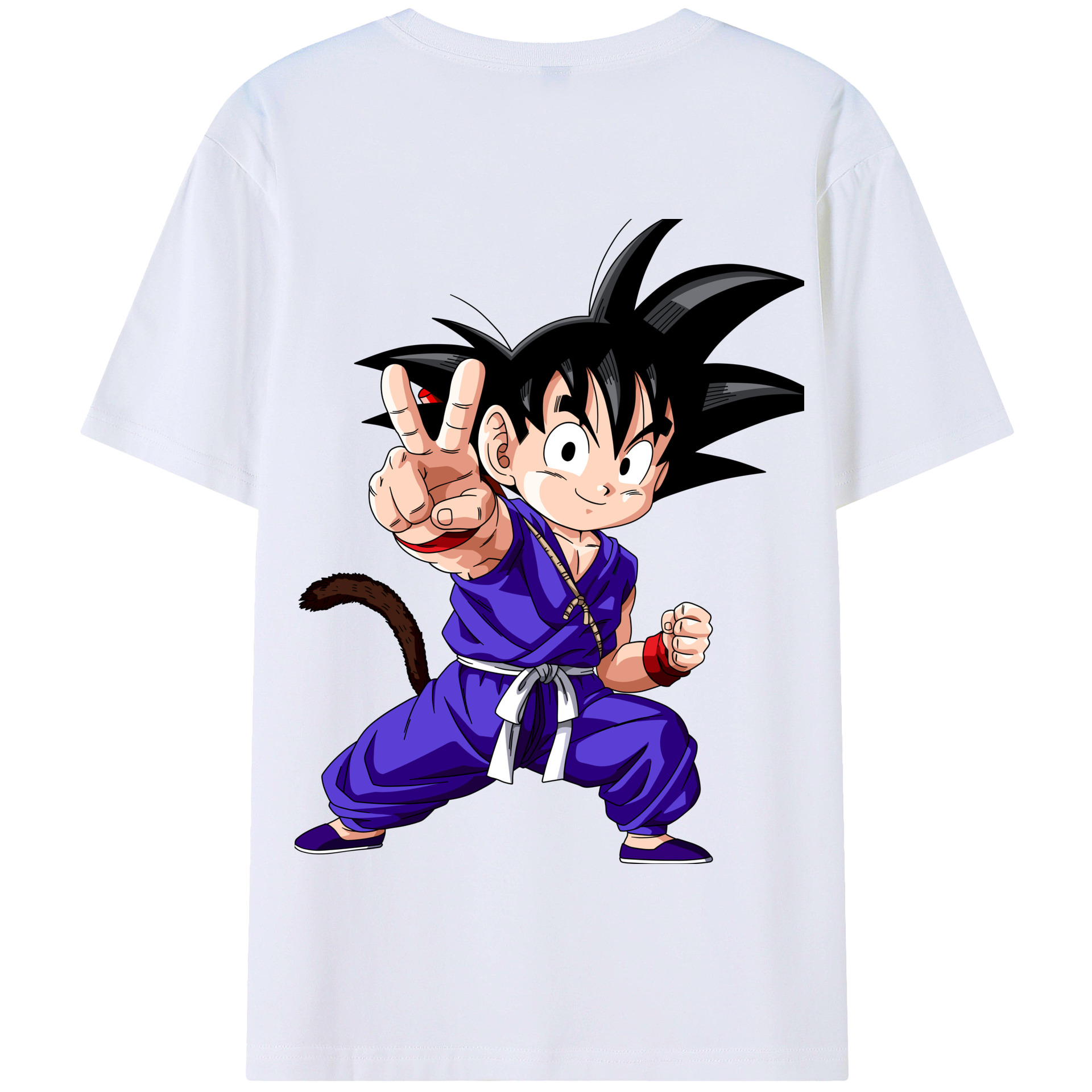 （画像用） ドラゴンボール 孫悟空（そん ごくう）Son Goku カカロット DRAGON BALL Kakarotto 綿100％半袖Tシャツ（背面プリント）