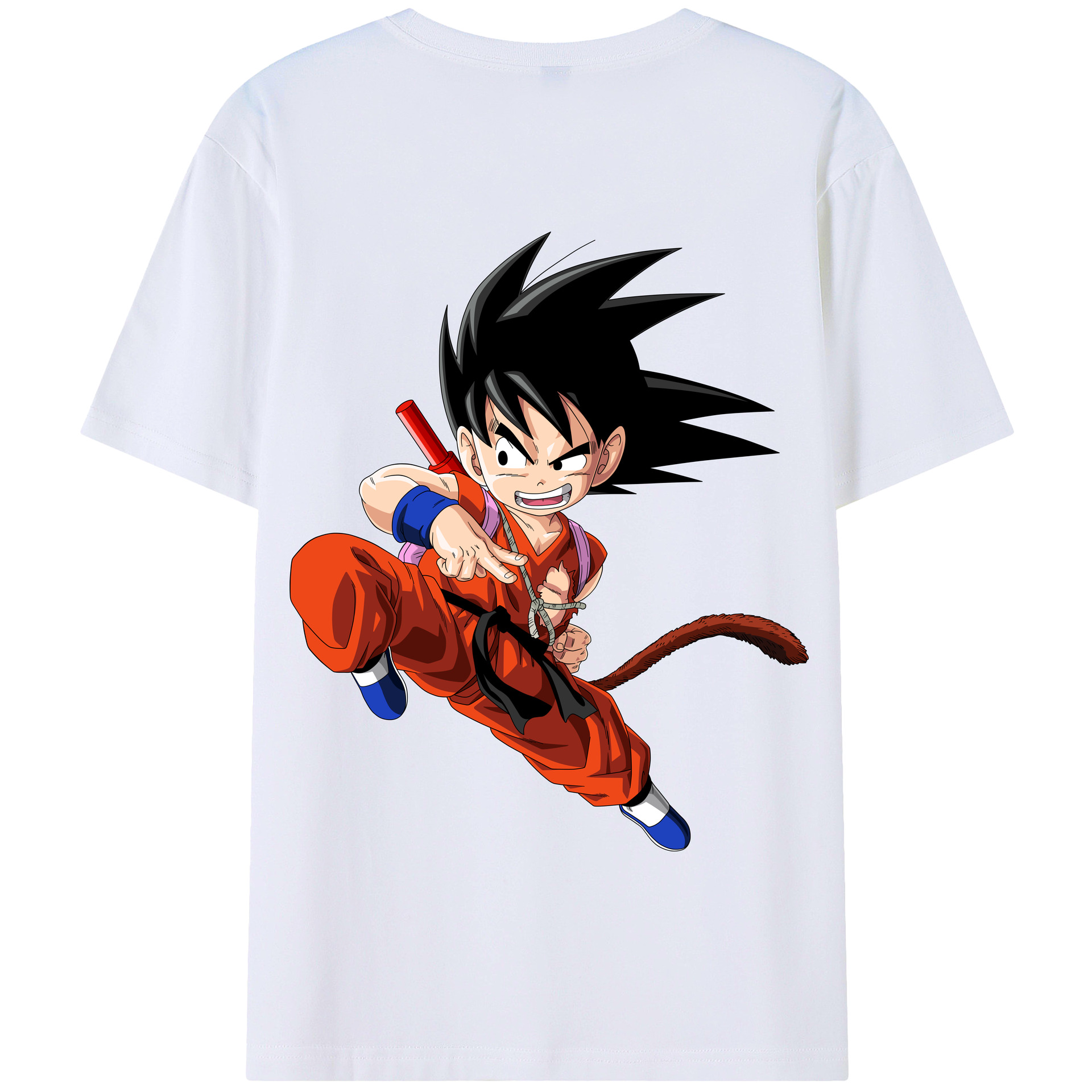 （画像用） ドラゴンボール 孫悟空（そん ごくう）Son Goku カカロット DRAGON BALL Kakarotto 綿100％半袖Tシャツ（背面プリント）