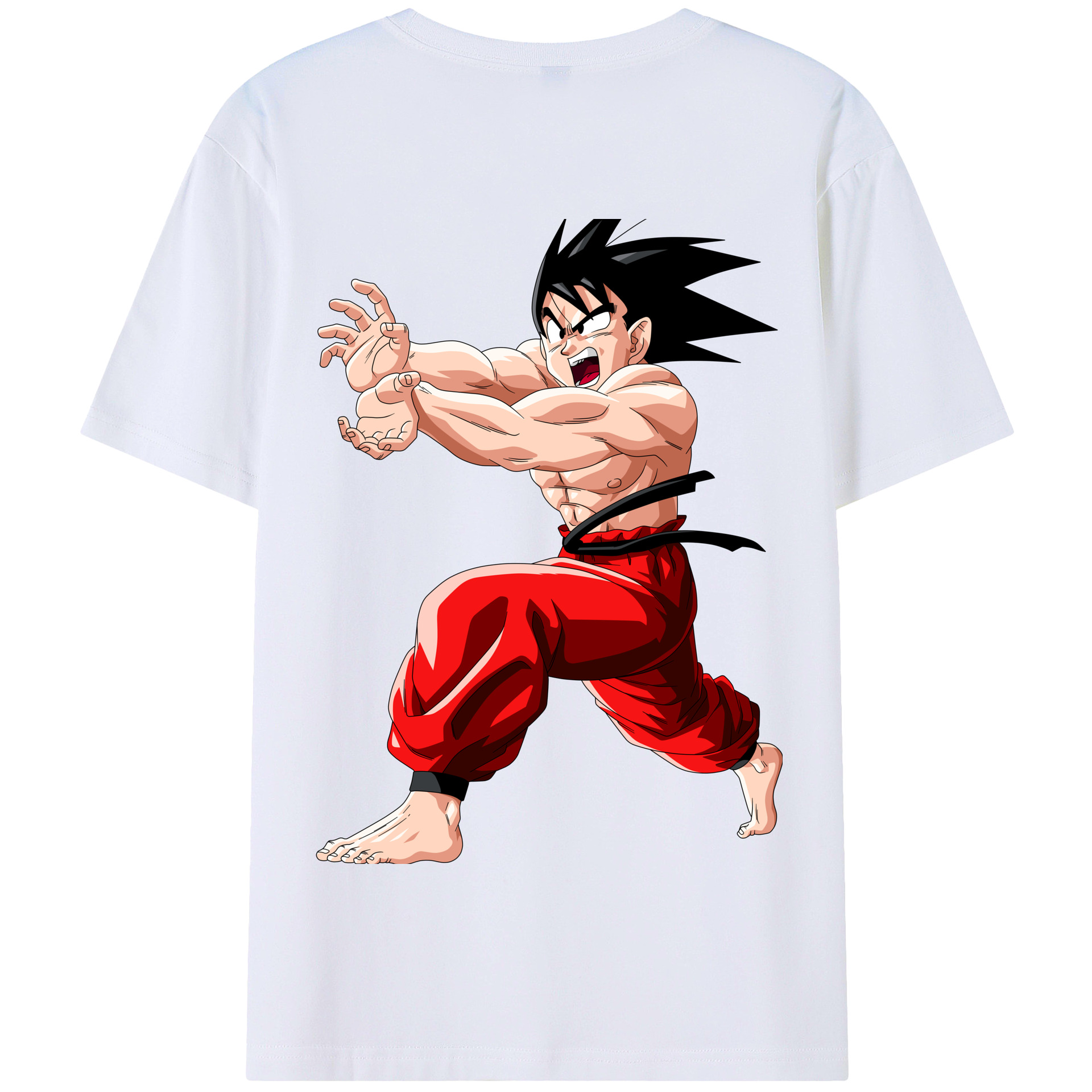 （画像用） ドラゴンボール 孫悟空（そん ごくう）Son Goku カカロット DRAGON BALL Kakarotto 綿100％半袖Tシャツ（背面プリント）
