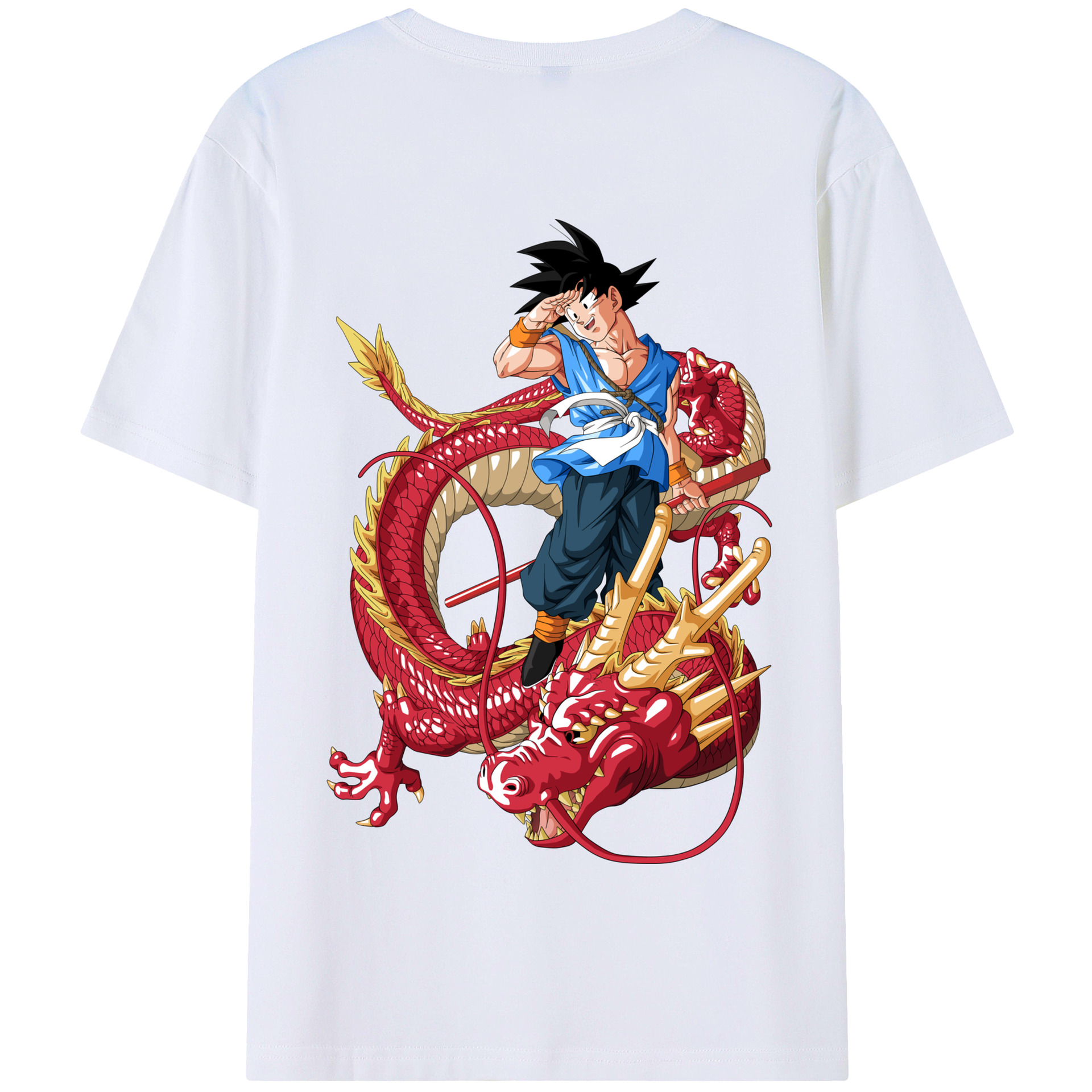 （画像用） ドラゴンボール 孫悟空（そん ごくう）Son Goku カカロット DRAGON BALL Kakarotto 綿100％半袖Tシャツ（背面プリント）