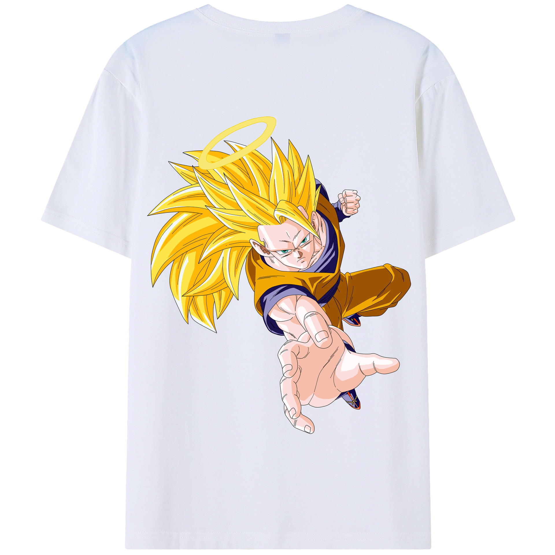 （画像用） ドラゴンボール 孫悟空（そん ごくう）Son Goku カカロット DRAGON BALL Kakarotto 綿100％半袖Tシャツ（背面プリント）