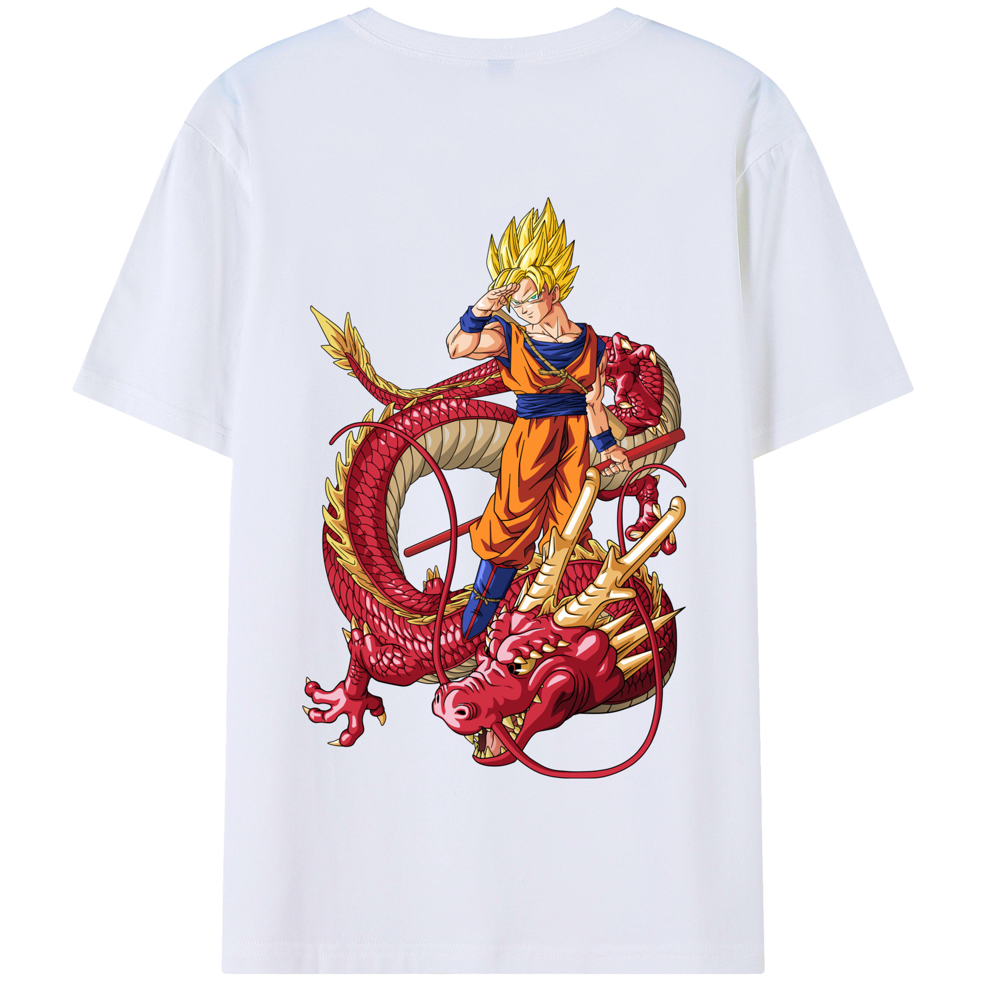 （画像用） ドラゴンボール 孫悟空（そん ごくう）Son Goku カカロット DRAGON BALL Kakarotto 綿100％半袖Tシャツ（背面プリント）