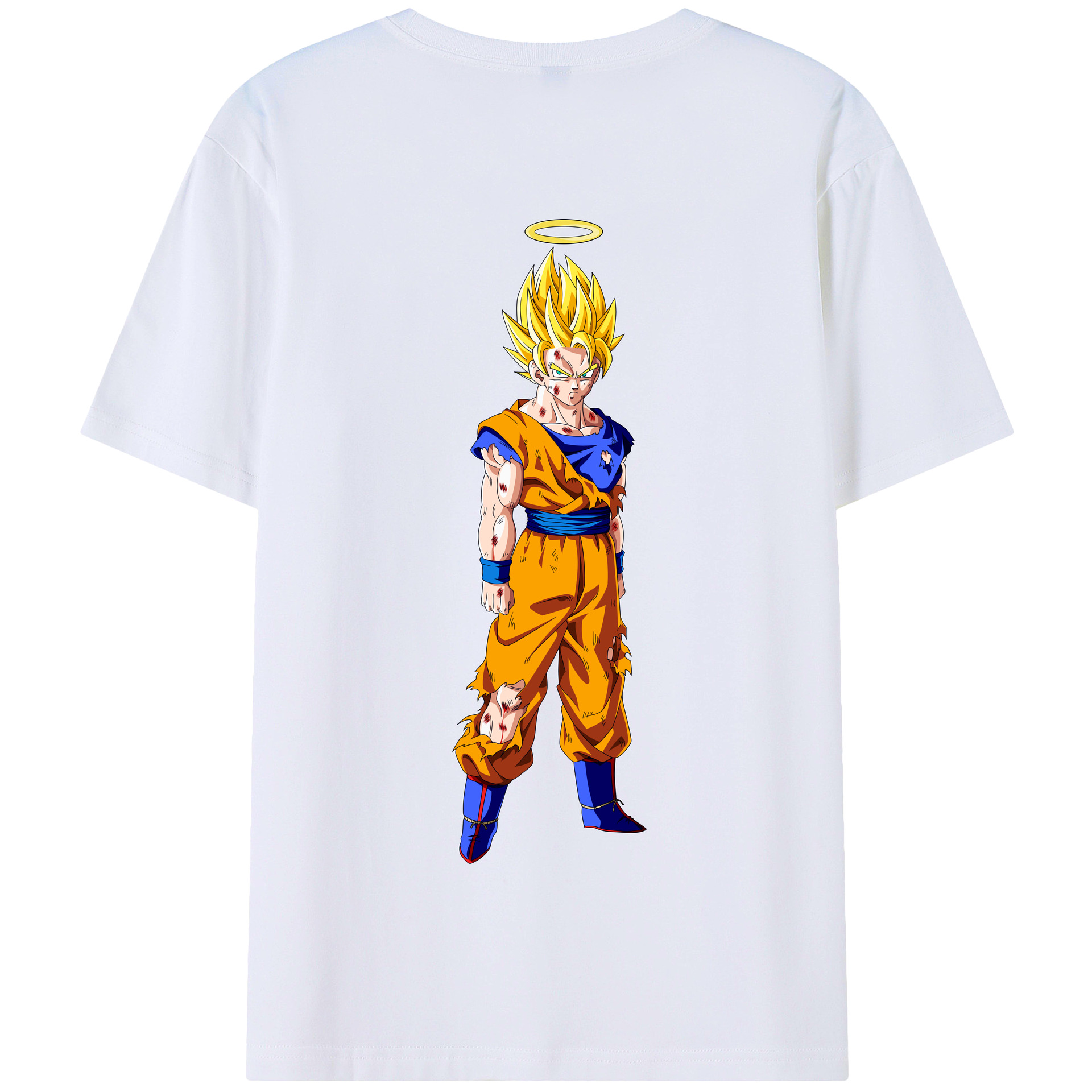 （画像用） ドラゴンボール 孫悟空（そん ごくう）Son Goku カカロット DRAGON BALL Kakarotto 綿100％半袖Tシャツ（背面プリント）