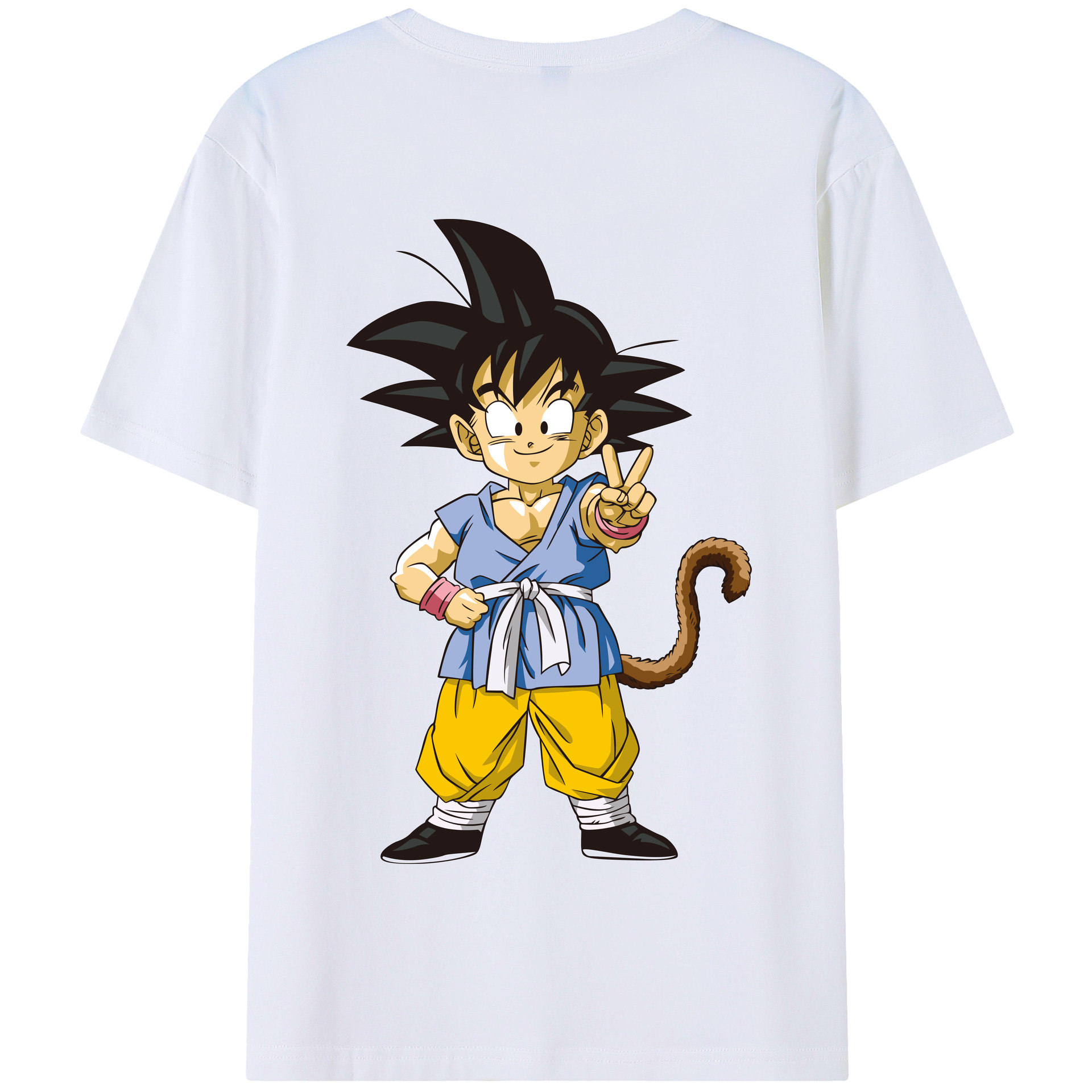 （画像用） ドラゴンボール 孫悟空（そん ごくう）Son Goku カカロット DRAGON BALL Kakarotto 綿100％半袖Tシャツ（背面プリント）