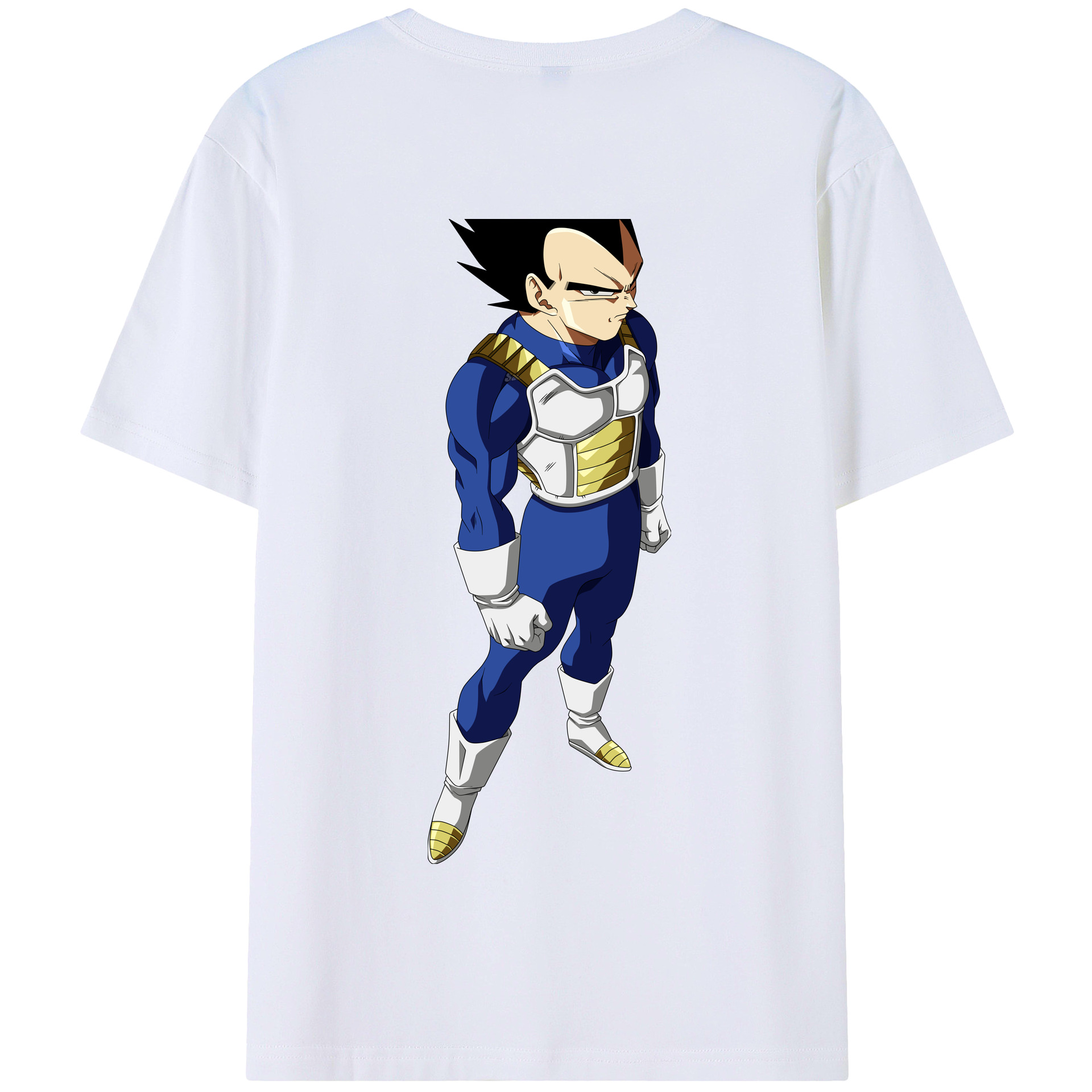 （画像用） ドラゴンボール ベジータ四世（Bejīta Yonsei）DRAGON BALL Vegeta IV 綿100％半袖Tシャツ（背面プリント）
