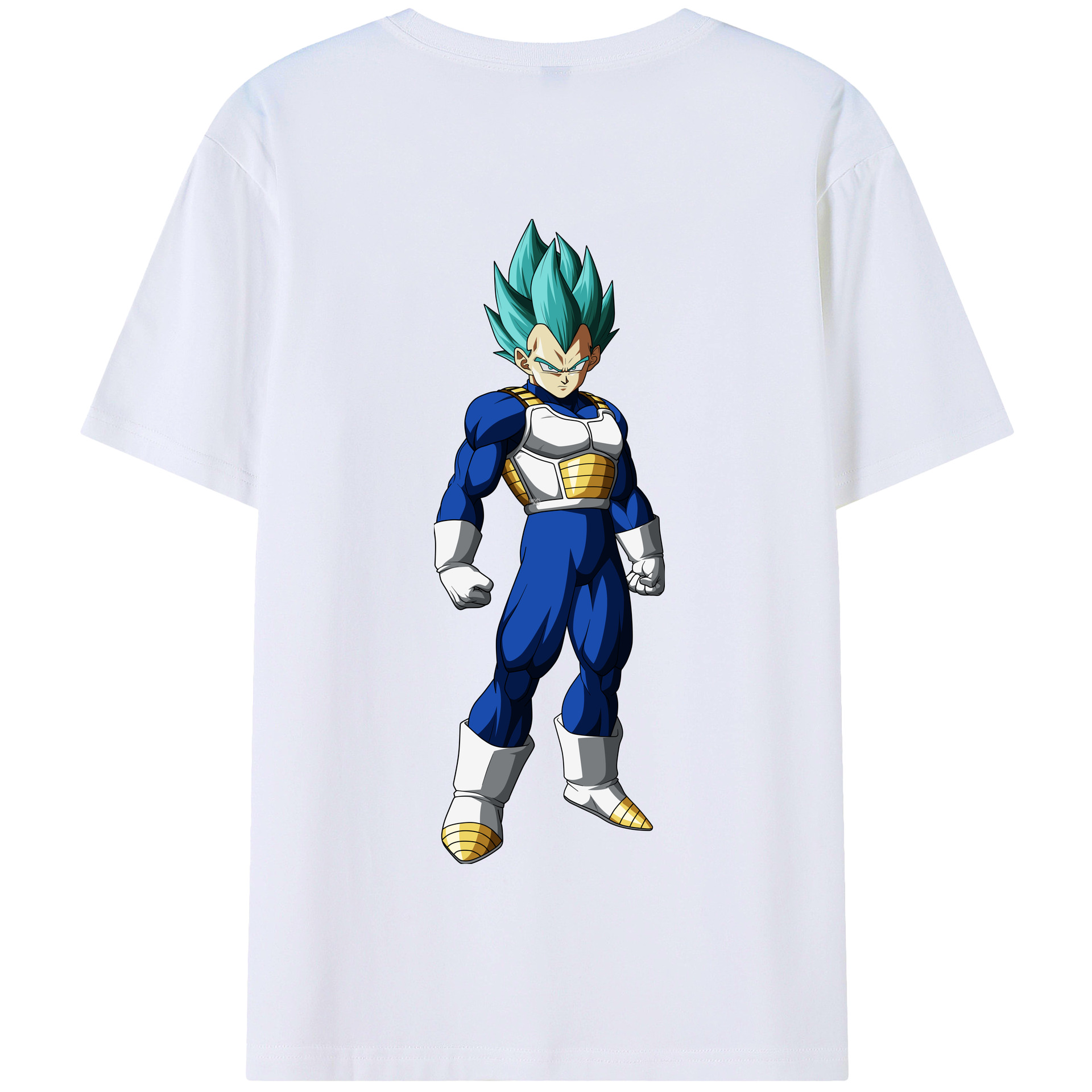 （画像用） ドラゴンボール ベジータ四世（Bejīta Yonsei）DRAGON BALL Vegeta IV 綿100％半袖Tシャツ（背面プリント）