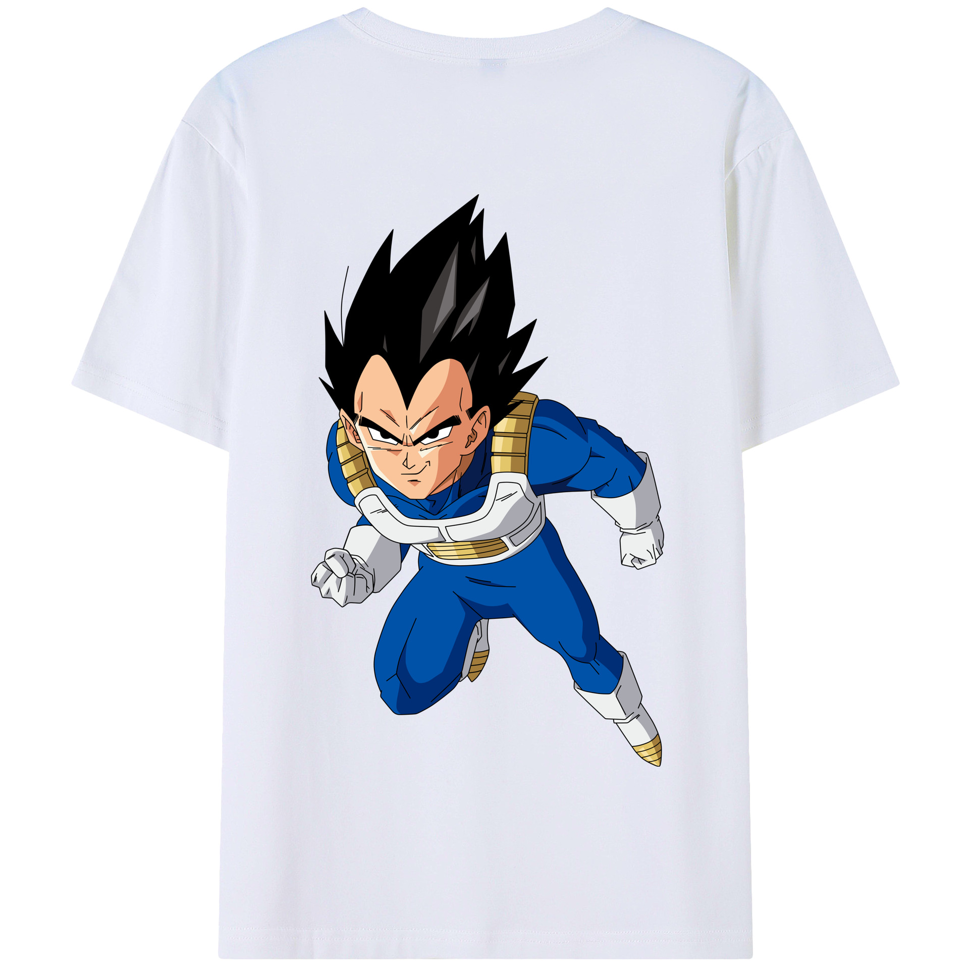 （画像用） ドラゴンボール ベジータ四世（Bejīta Yonsei）DRAGON BALL Vegeta IV 綿100％半袖Tシャツ（背面プリント）