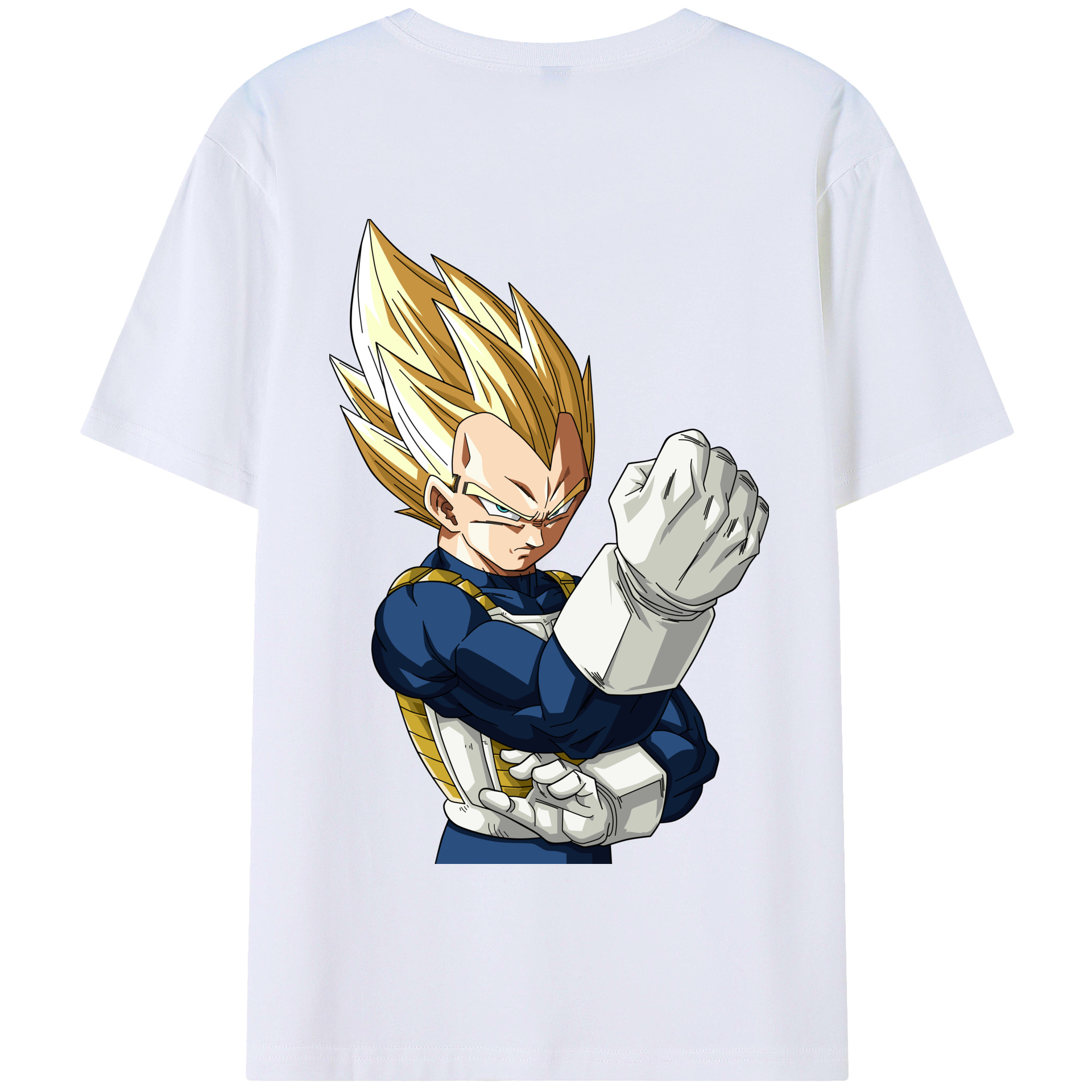（画像用） ドラゴンボール ベジータ四世（Bejīta Yonsei）DRAGON BALL Vegeta IV 綿100％半袖Tシャツ（背面プリント）