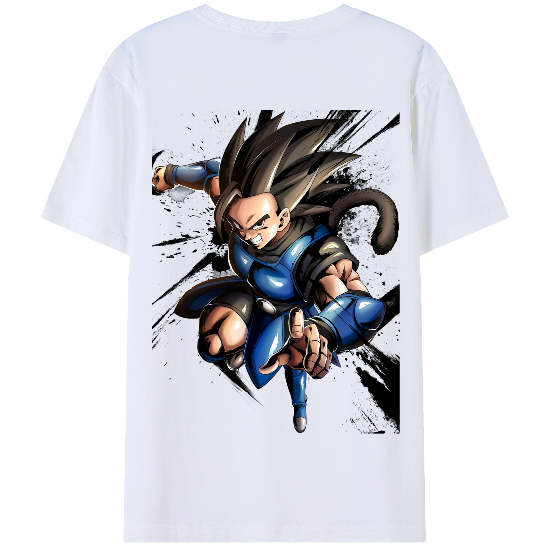（画像用） ドラゴンボール ベジータ四世（Bejīta Yonsei）DRAGON BALL Vegeta IV 綿100％半袖Tシャツ（背面プリント）