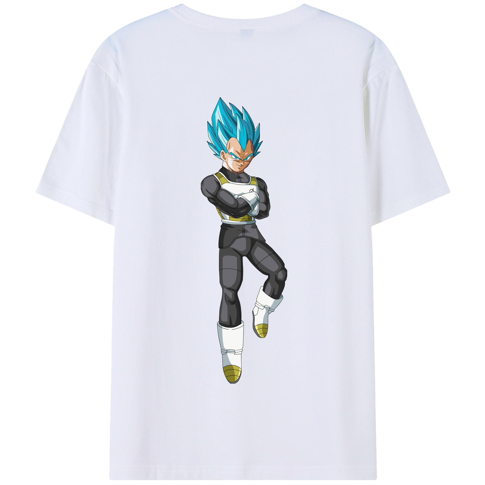（画像用） ドラゴンボール ベジータ四世（Bejīta Yonsei）DRAGON BALL Vegeta IV 綿100％半袖Tシャツ（背面プリント）