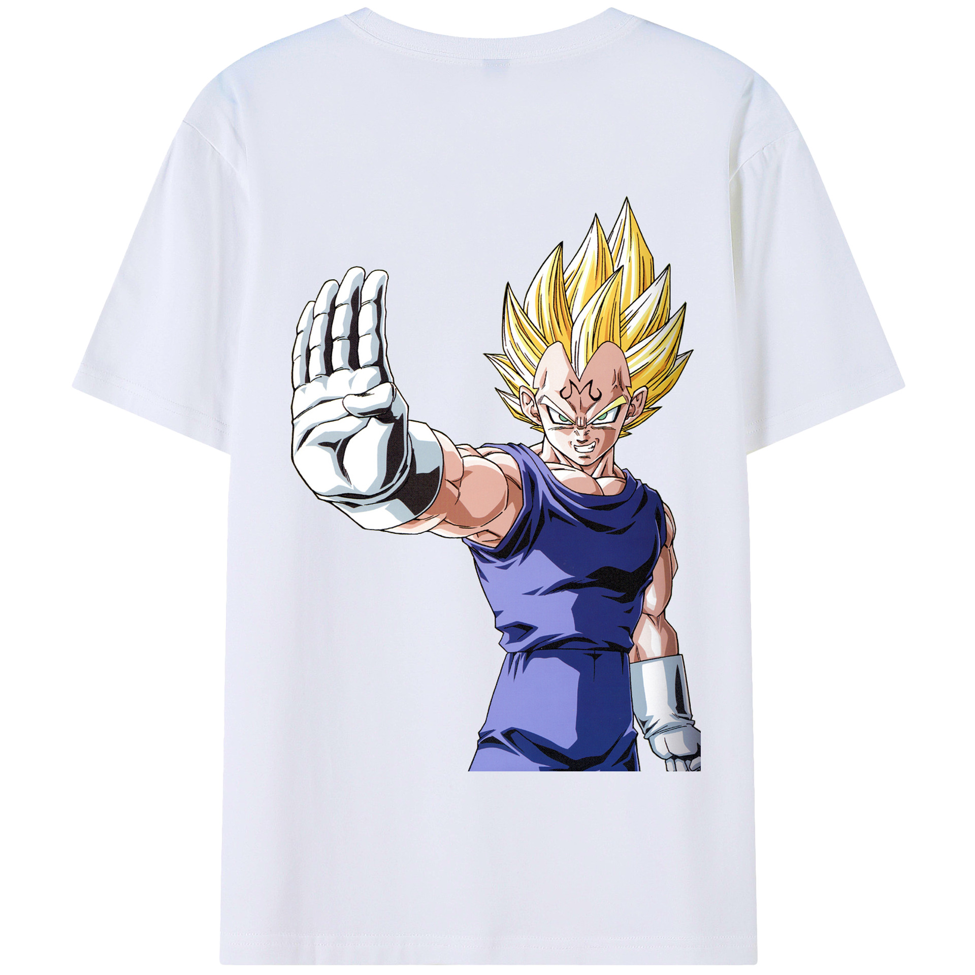 （画像用） ドラゴンボール ベジータ四世（Bejīta Yonsei）DRAGON BALL Vegeta IV 綿100％半袖Tシャツ（背面プリント）