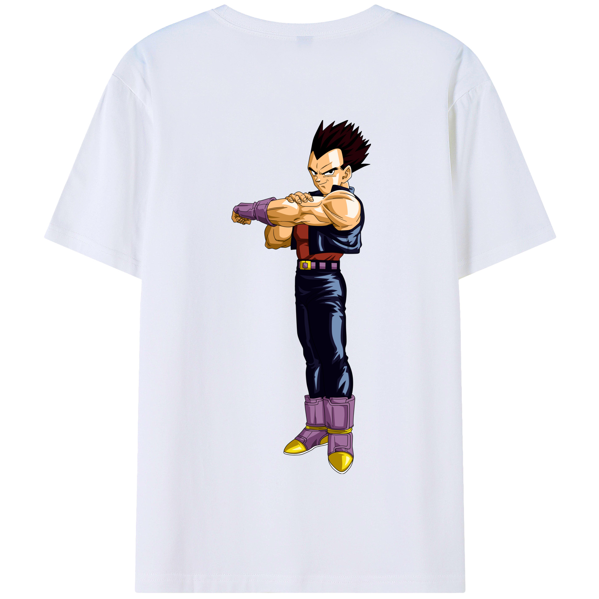 （画像用） ドラゴンボール ベジータ四世（Bejīta Yonsei）DRAGON BALL Vegeta IV 綿100％半袖Tシャツ（背面プリント）