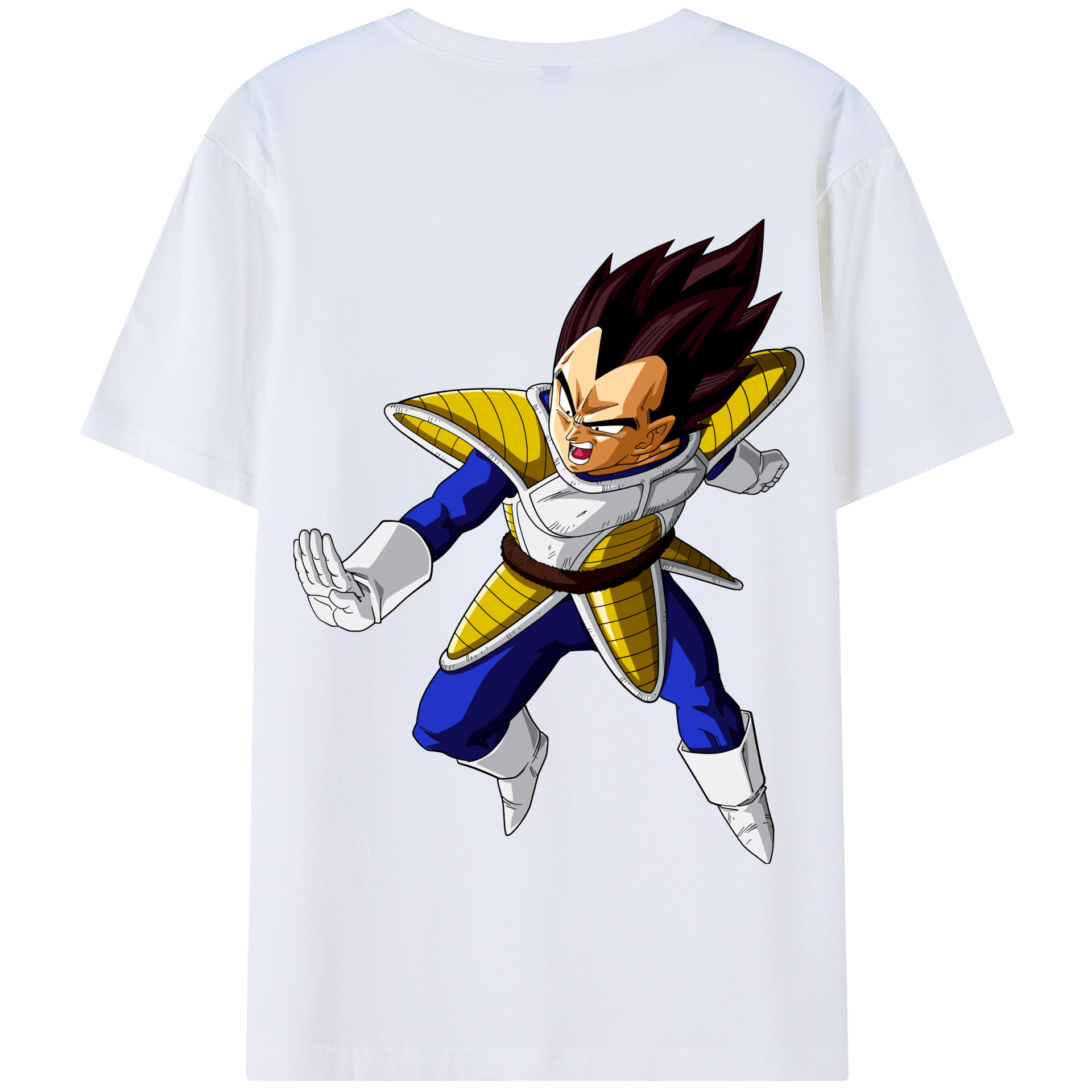 （画像用） ドラゴンボール ベジータ四世（Bejīta Yonsei）DRAGON BALL Vegeta IV 綿100％半袖Tシャツ（背面プリント）