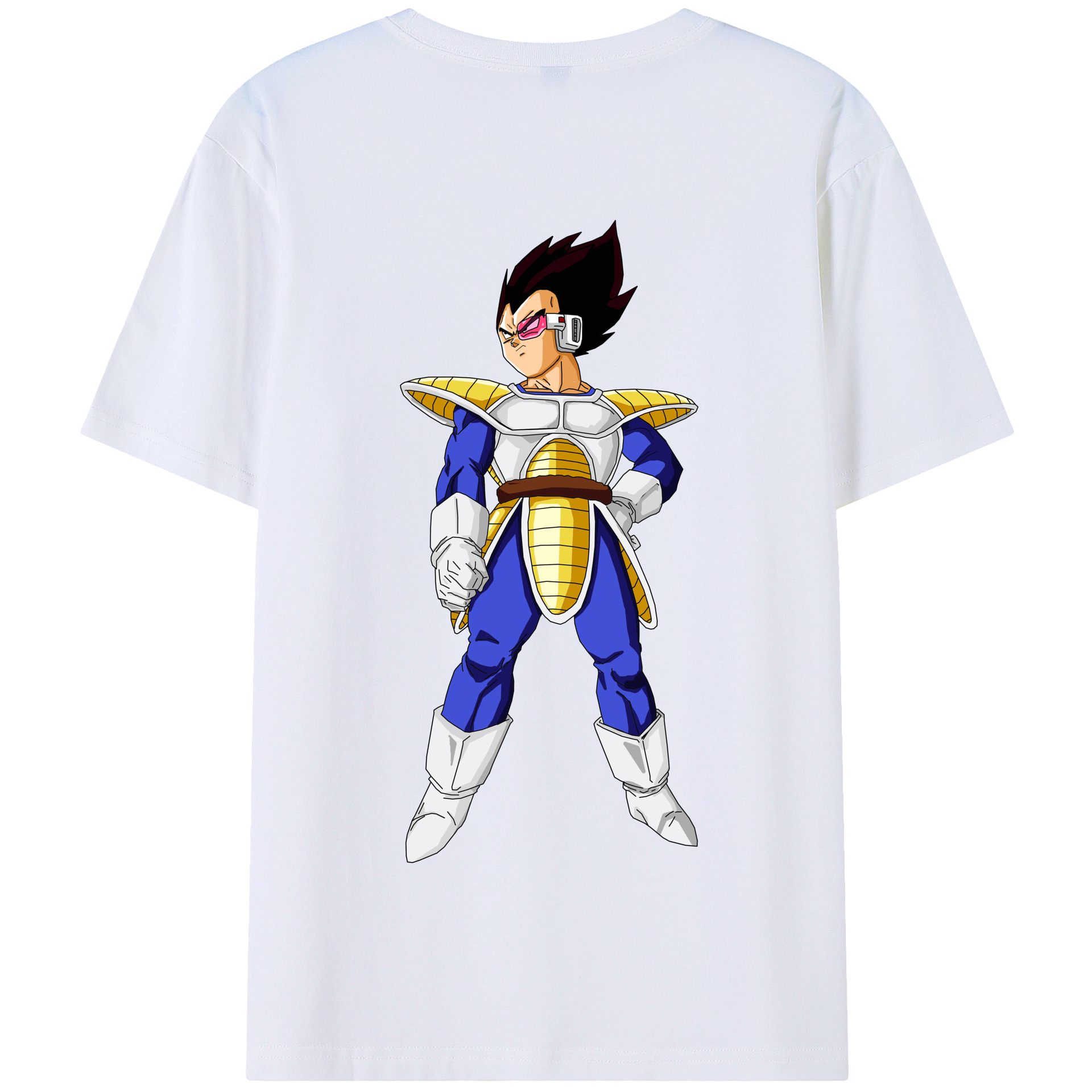 （画像用） ドラゴンボール ベジータ四世（Bejīta Yonsei）DRAGON BALL Vegeta IV 綿100％半袖Tシャツ（背面プリント）