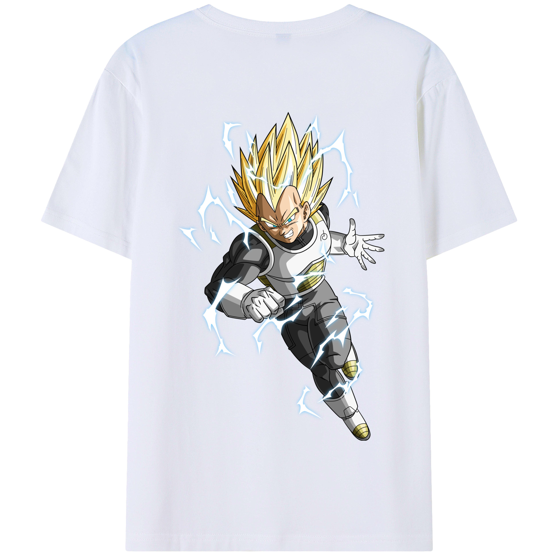 （画像用） ドラゴンボール ベジータ四世（Bejīta Yonsei）DRAGON BALL Vegeta IV 綿100％半袖Tシャツ（背面プリント）