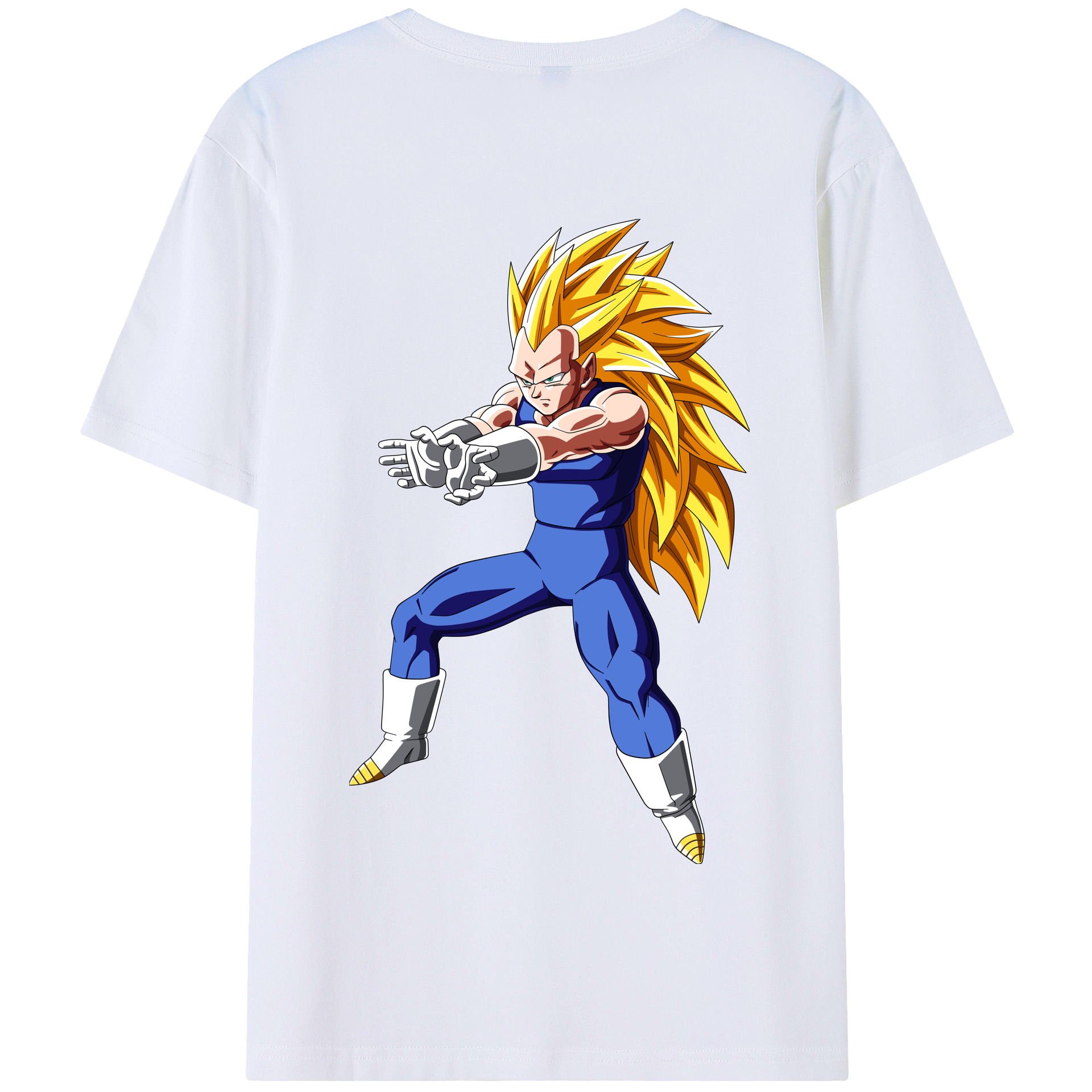 （画像用） ドラゴンボール ベジータ四世（Bejīta Yonsei）DRAGON BALL Vegeta IV 綿100％半袖Tシャツ（背面プリント）