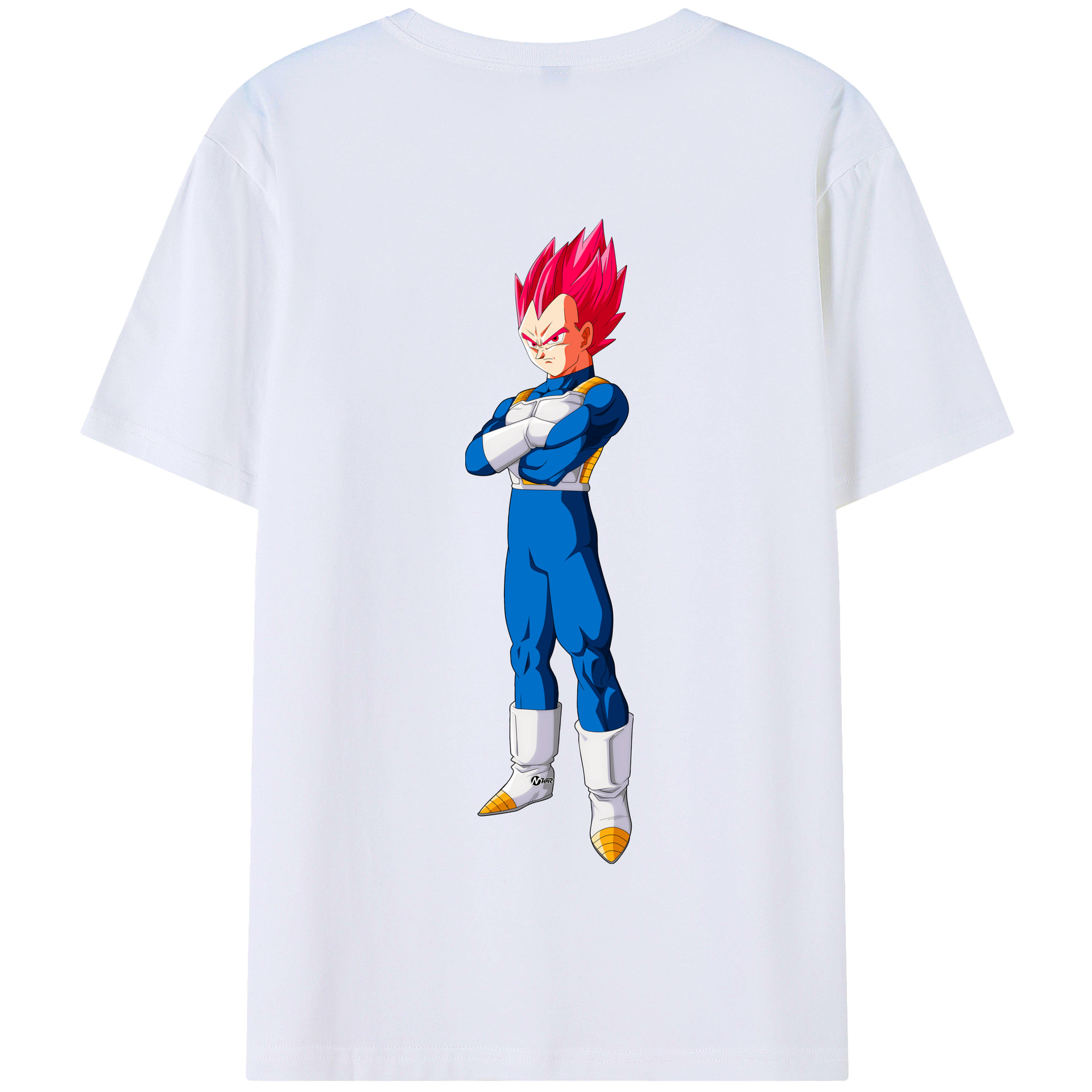 （画像用） ドラゴンボール ベジータ四世（Bejīta Yonsei）DRAGON BALL Vegeta IV 綿100％半袖Tシャツ（背面プリント）