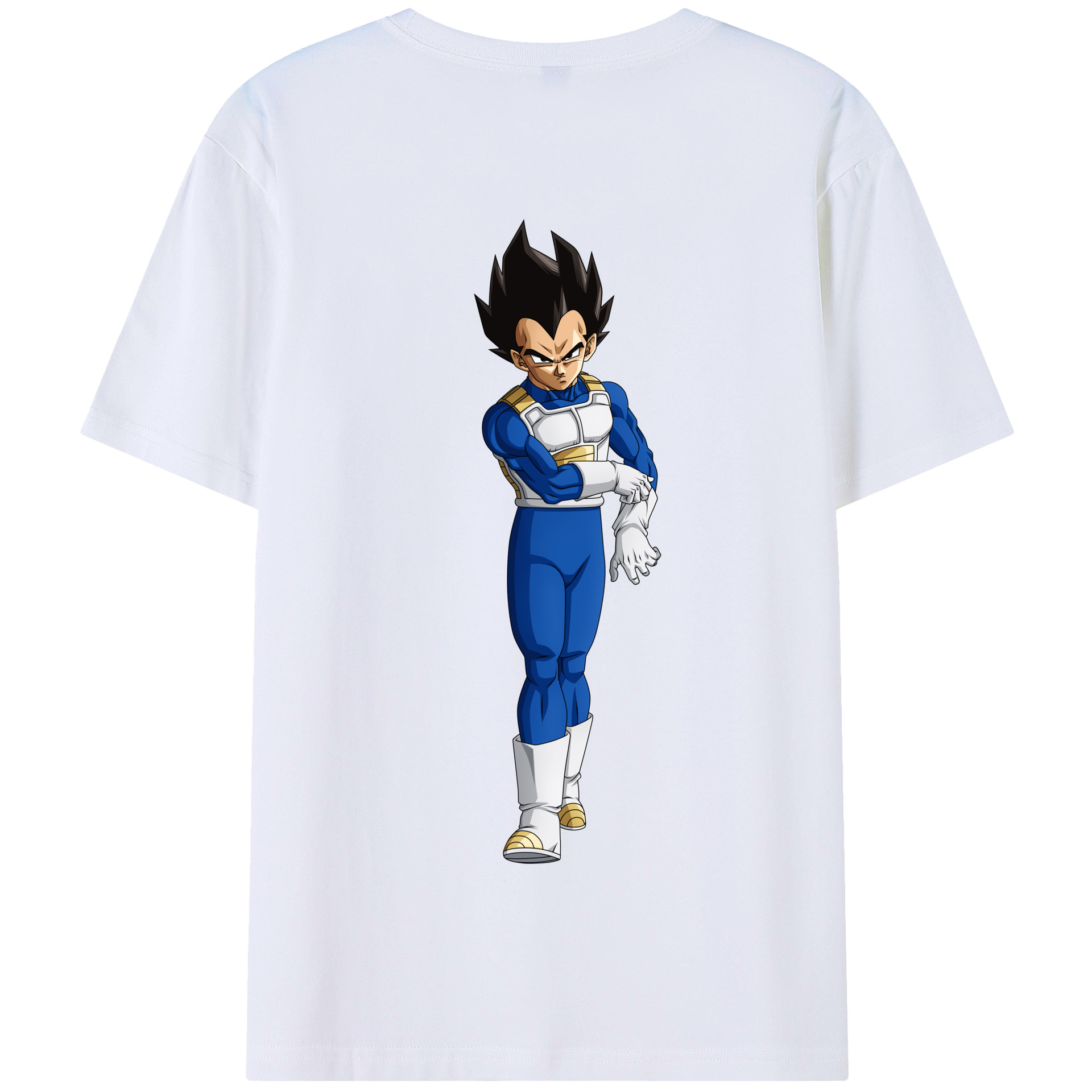 （画像用） ドラゴンボール ベジータ四世（Bejīta Yonsei）DRAGON BALL Vegeta IV 綿100％半袖Tシャツ（背面プリント）