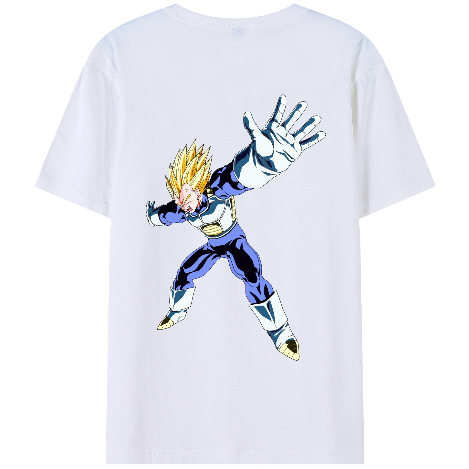 （画像用） ドラゴンボール ベジータ四世（Bejīta Yonsei）DRAGON BALL Vegeta IV 綿100％半袖Tシャツ（背面プリント）