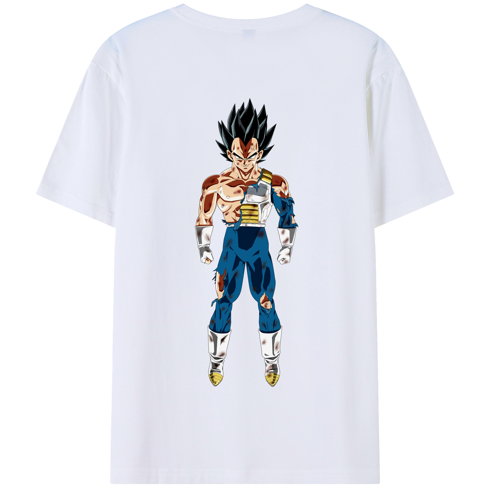 （画像用） ドラゴンボール ベジータ四世（Bejīta Yonsei）DRAGON BALL Vegeta IV 綿100％半袖Tシャツ（背面プリント）